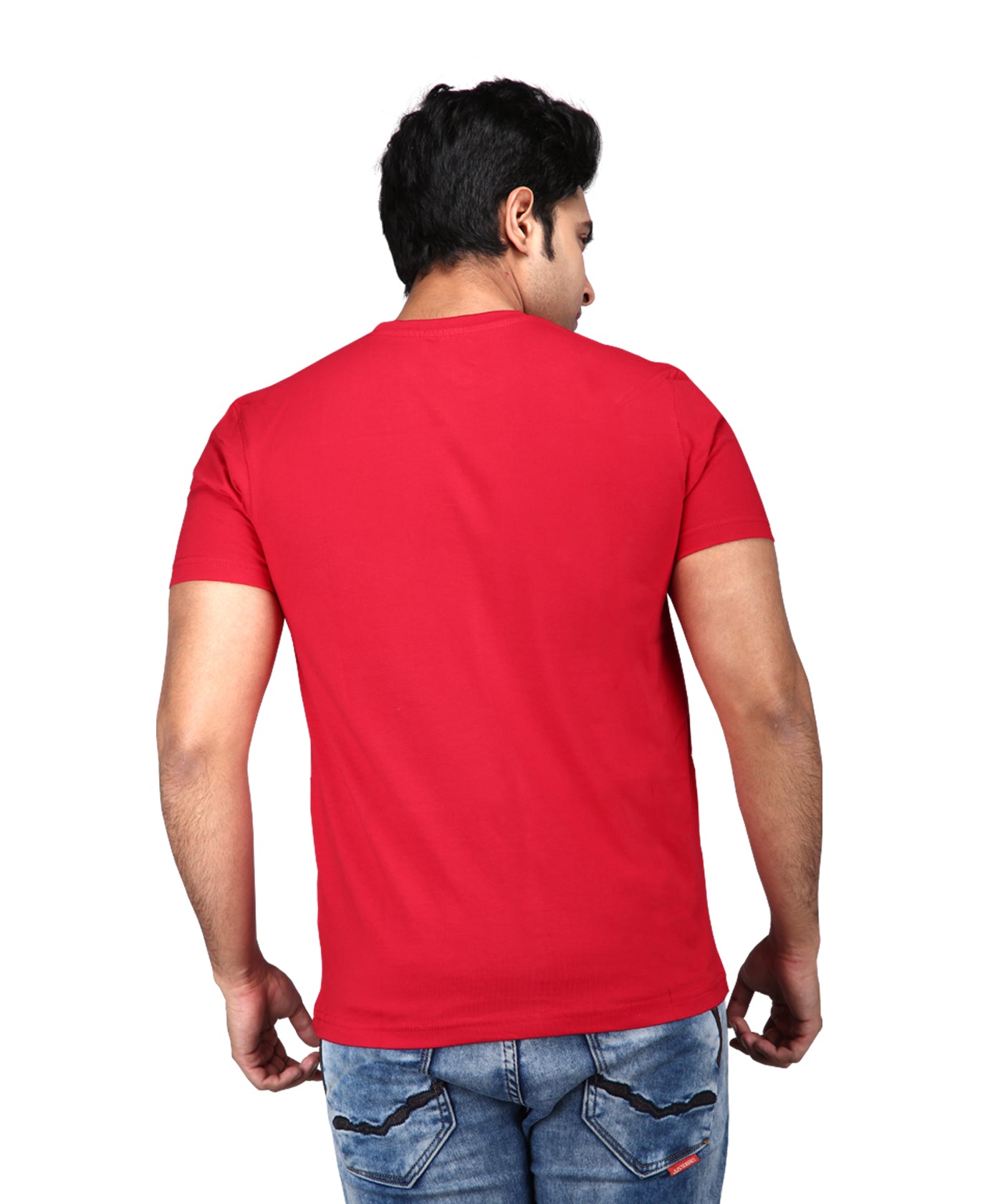 Keep Moving - Premium Round Neck Cotton Tees for Men - Navy Blue And Red