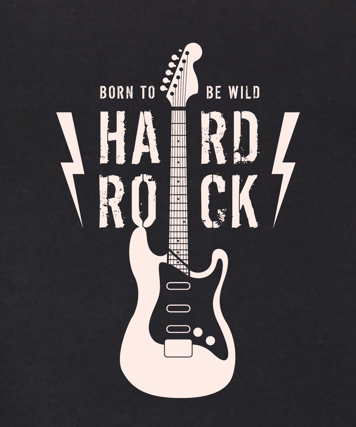 Hard Rock - Premium Round Neck Cotton Tees for Men - Black