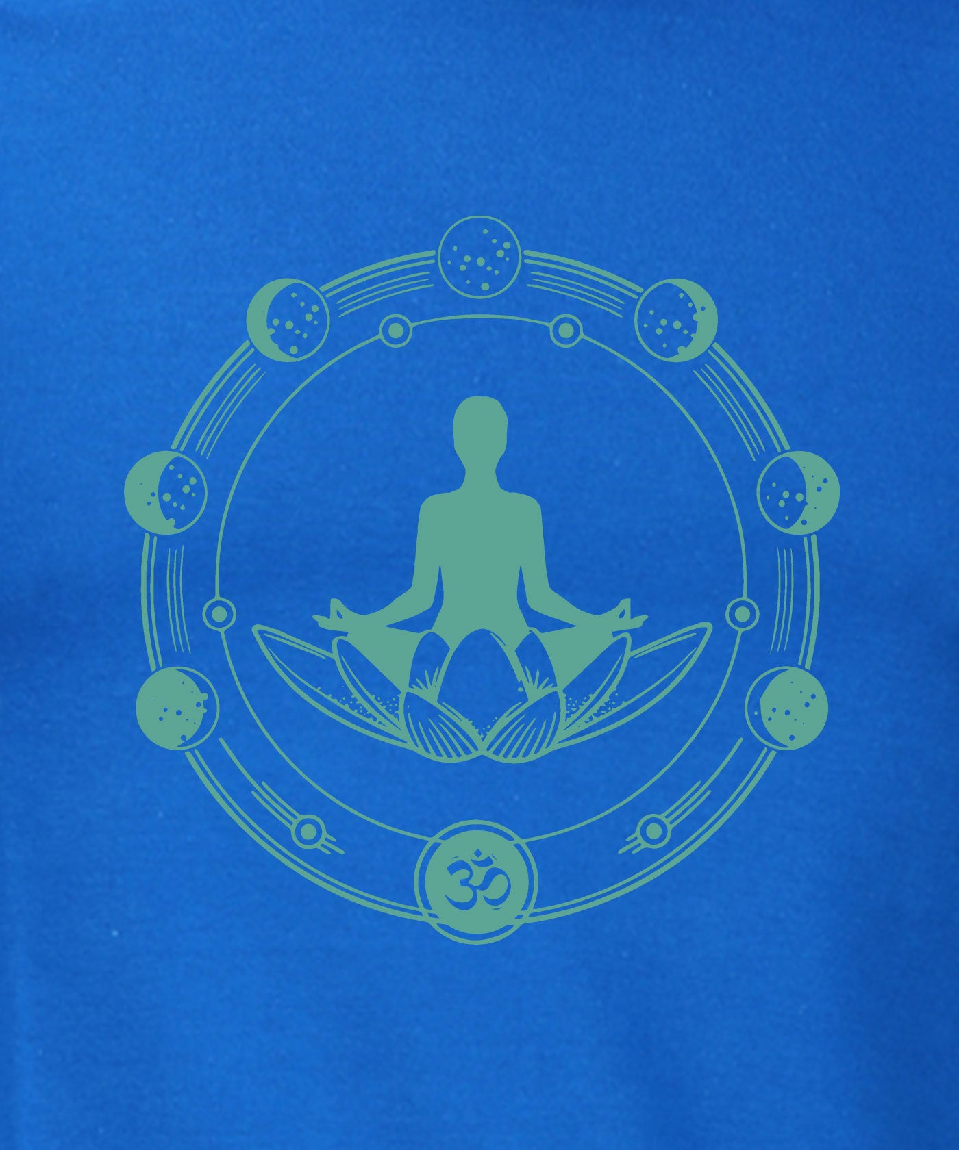 Meditation Yoga - Premium Round Neck Cotton Tees for Men - Royal Blue