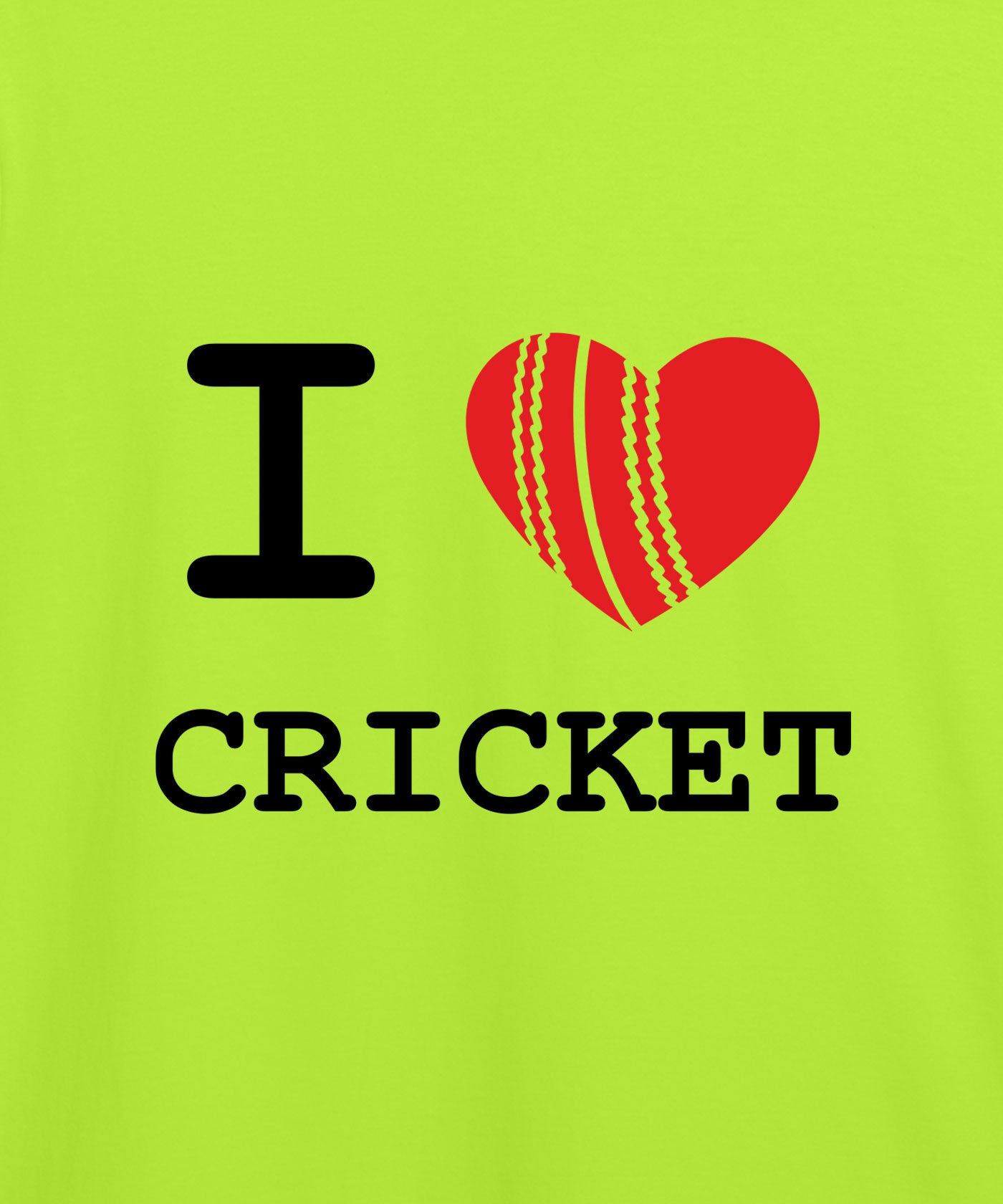 I Love Cricket - Dryfit T-Shirt for Unisex - Fluorescent Green