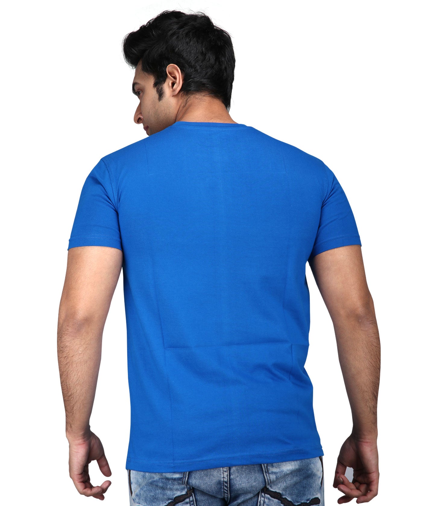 Not All Who Wander - Premium Round Neck Cotton Tees for Men - Electric Blue