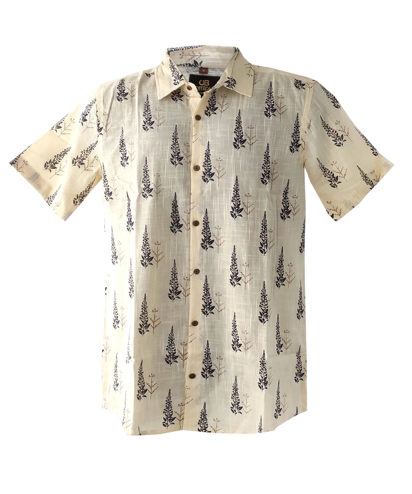 Leaf And Flower - Hawaiian Shirts for Men - Off White