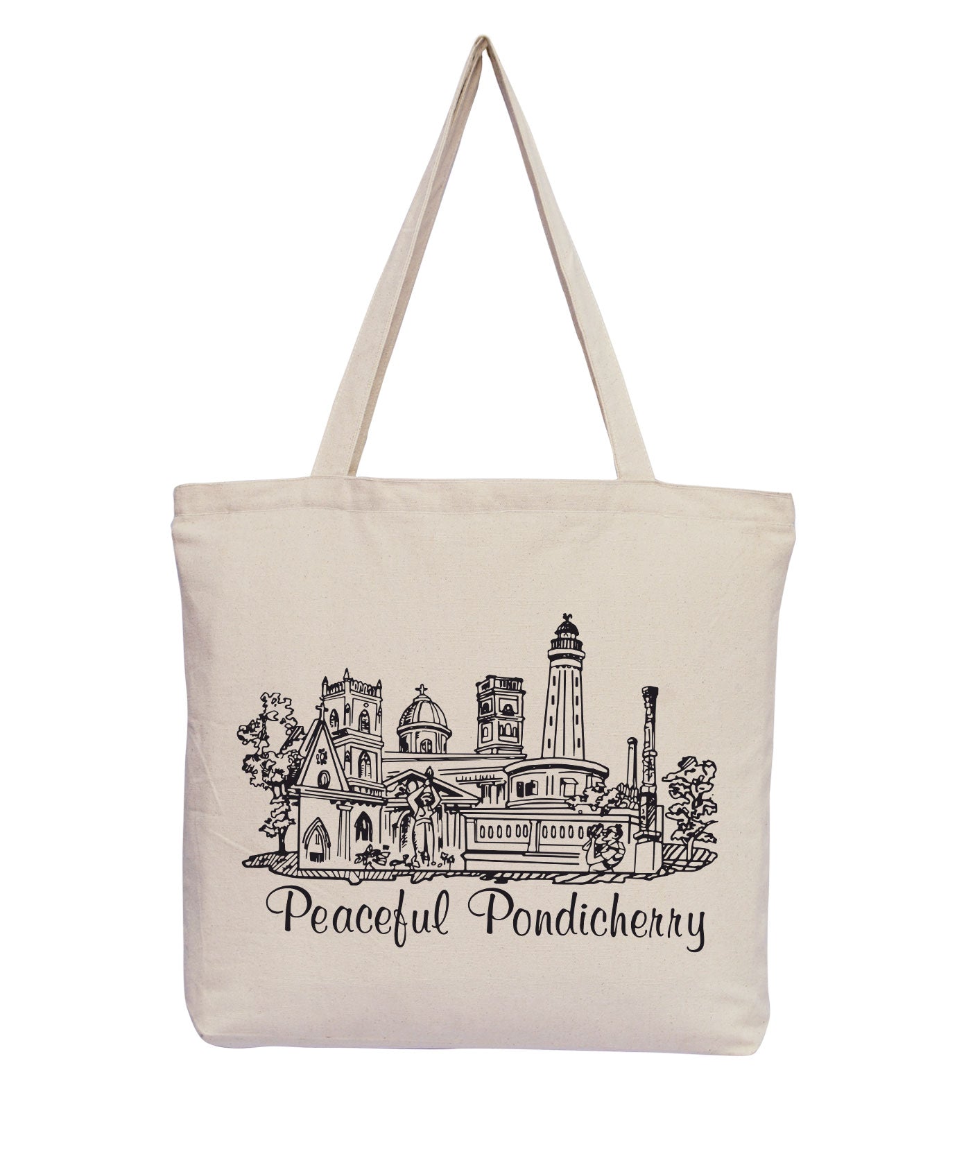 Peaceful Pondicherry - Natural Tote Bag