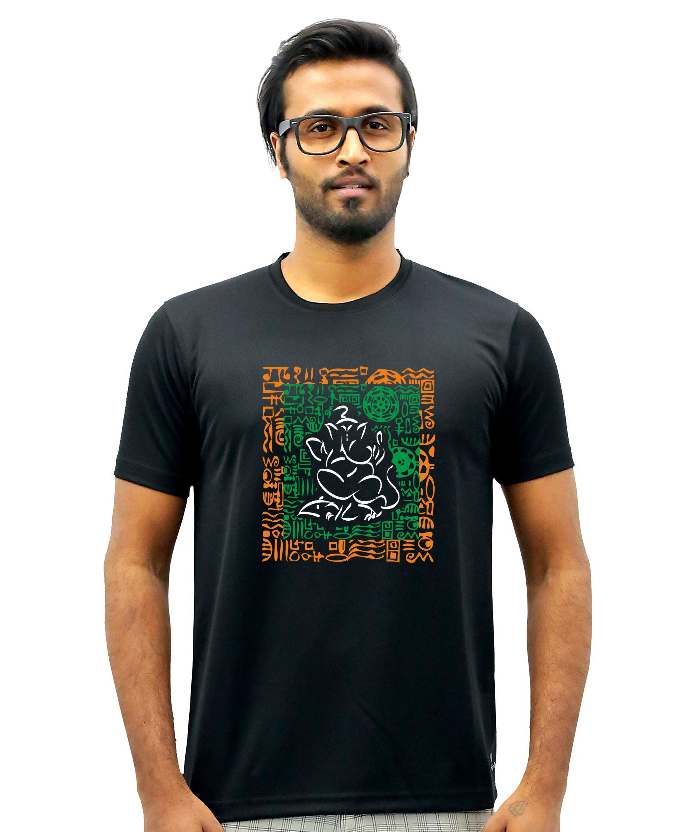 Square Ganesha - Dryfit T-Shirt for Men - Black