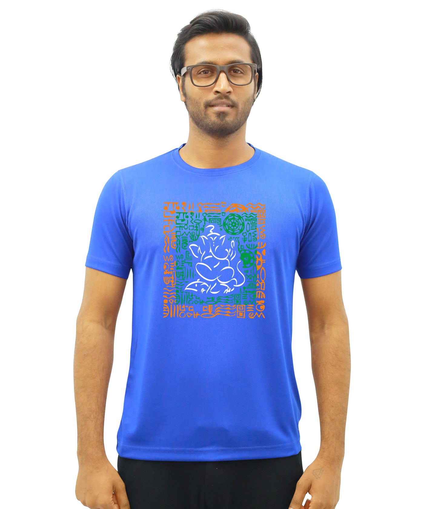 Square Ganesha - Dryfit T-Shirt for Men - Royal Blue