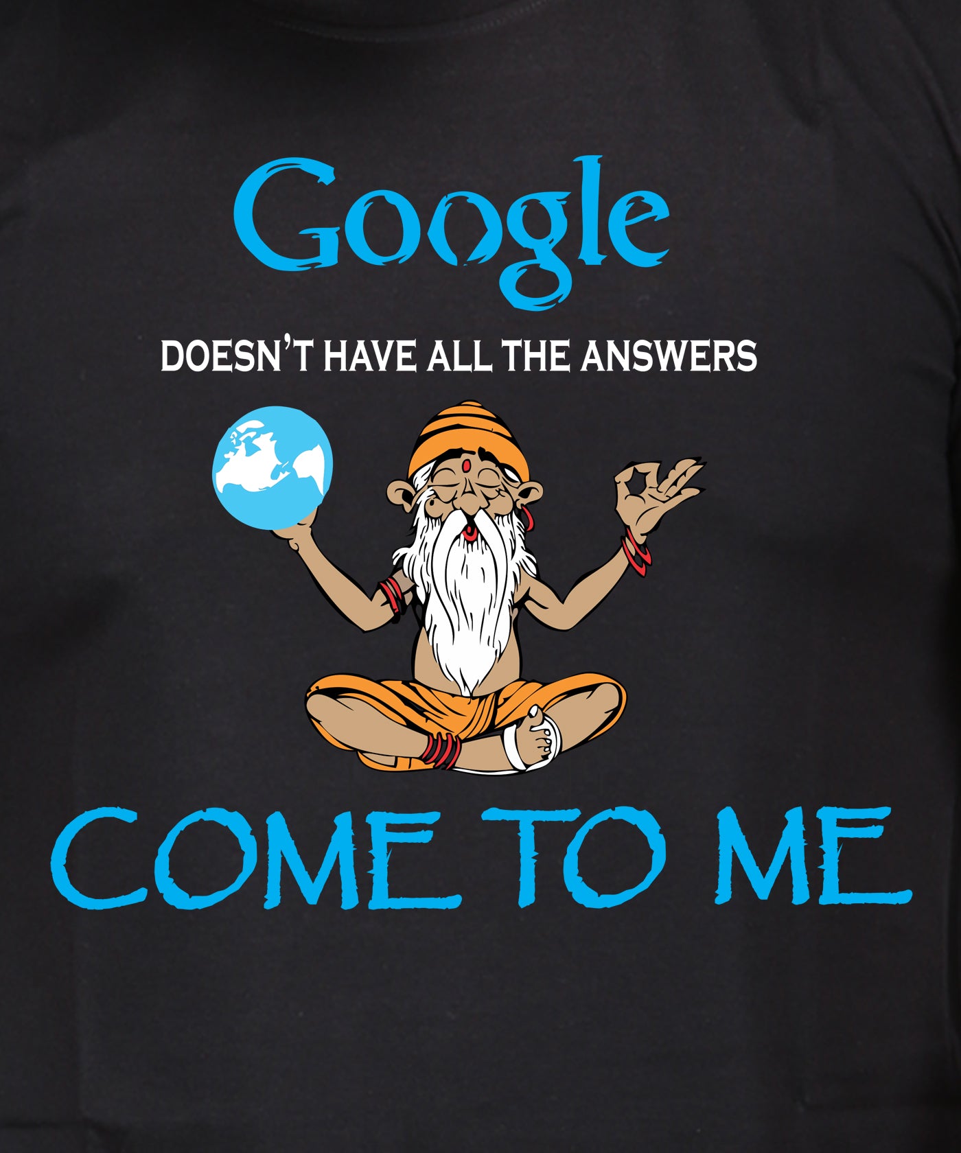 Google Answers - Premium Round Neck Cotton Tees for Men - Black And Electric Blue