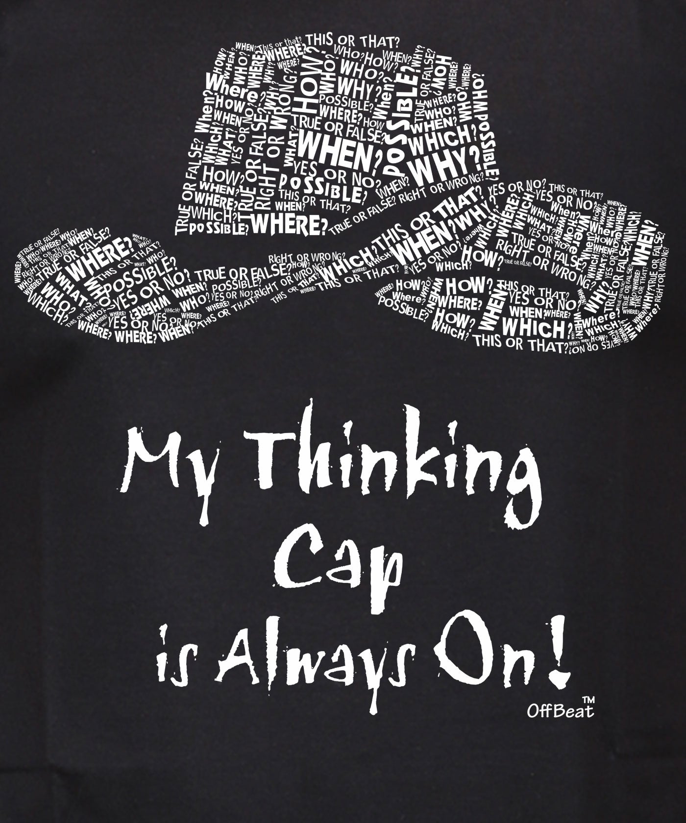 My Thinking Cap - Premium Round Neck Cotton Tees for Men - Black