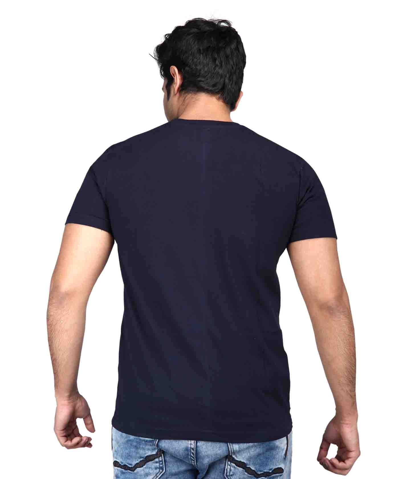 Keep Moving - Premium Round Neck Cotton Tees for Men - Navy Blue And Red