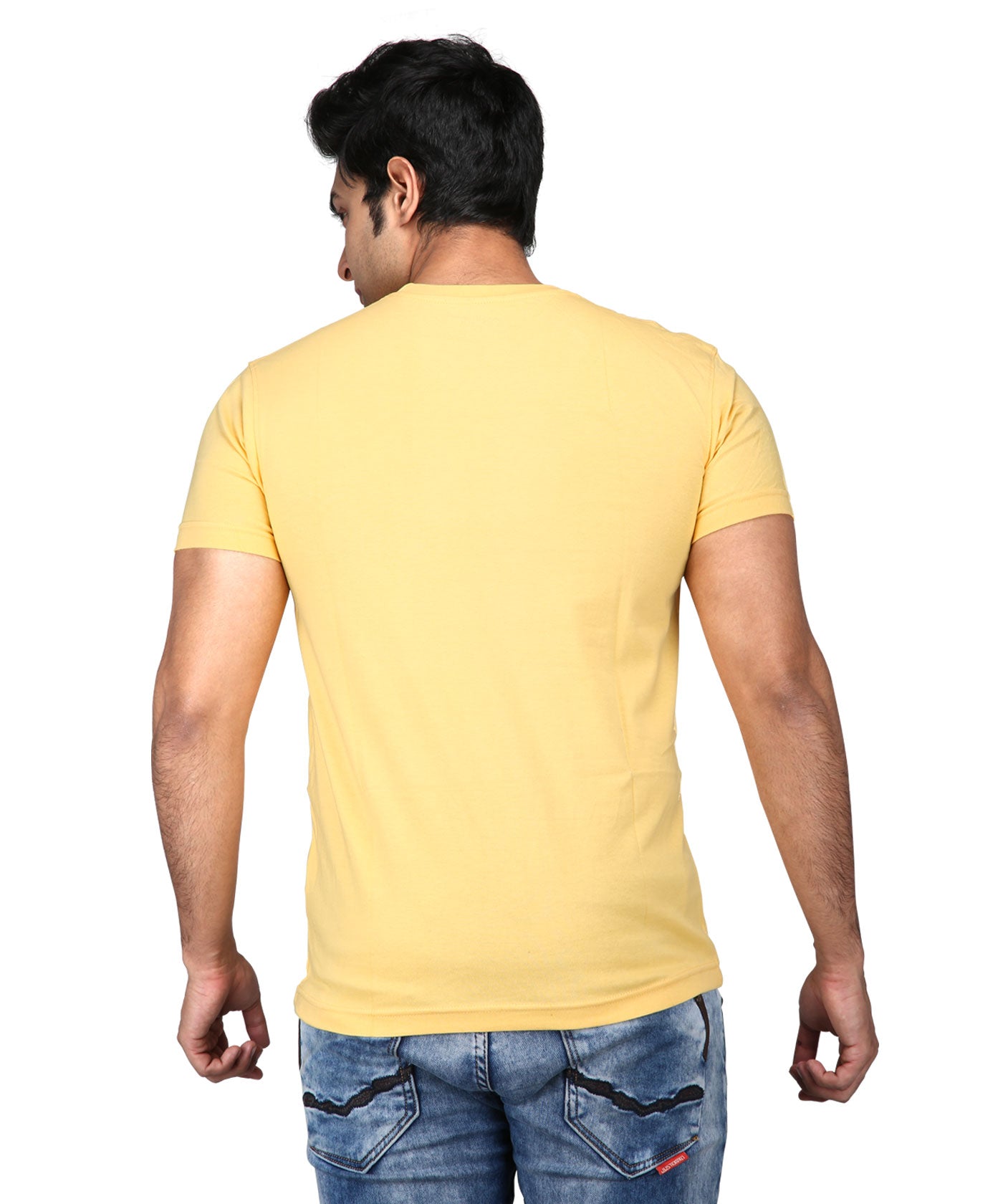 Classic - Premium Round Neck Cotton Tees for Men - Golden Yellow