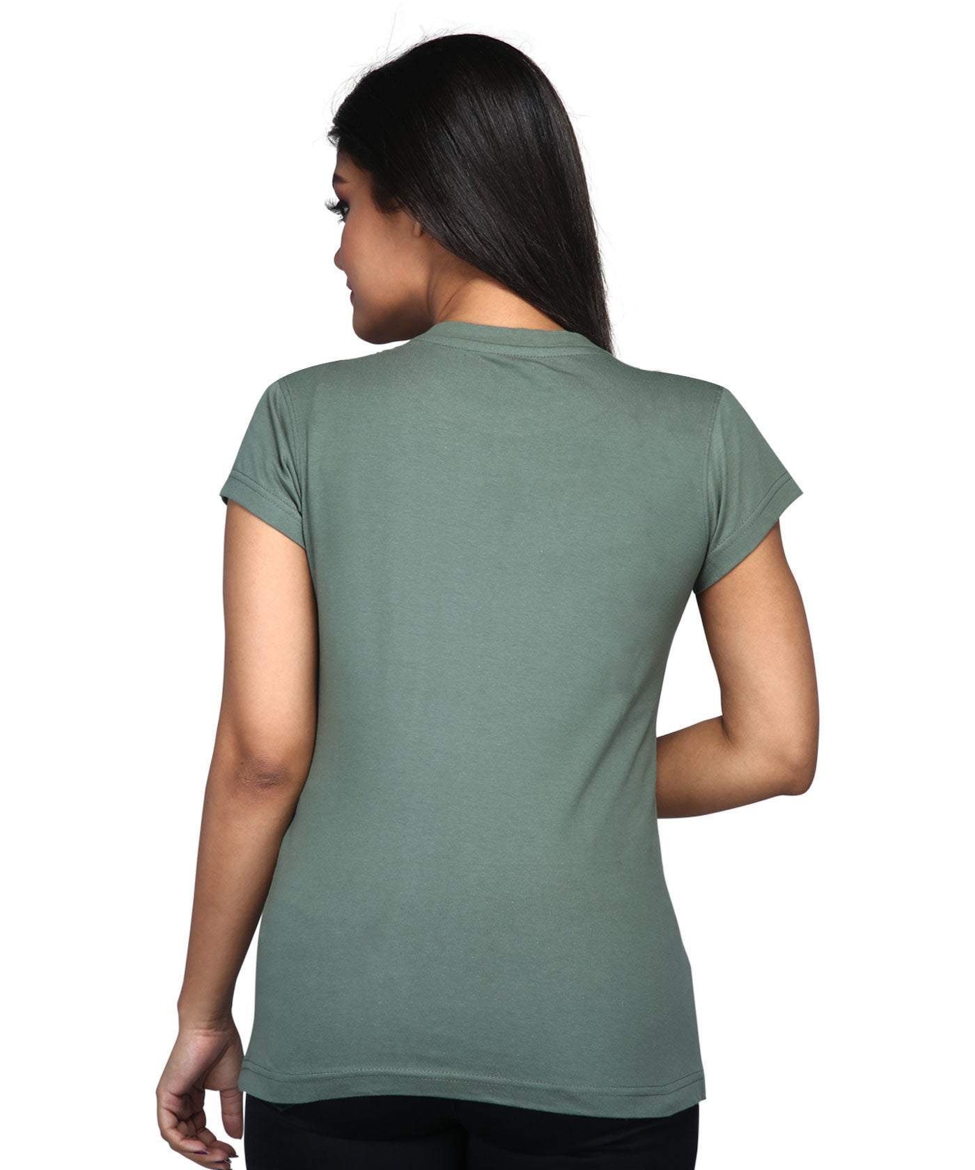 Always Look - Block Print Tees for Women - Military Green
