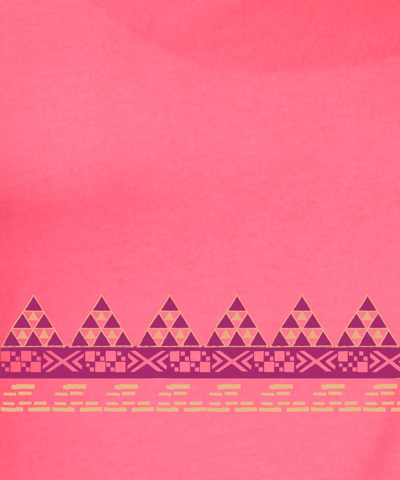 Triangle Border - Block Print Tees for Women - Sunskit Coral