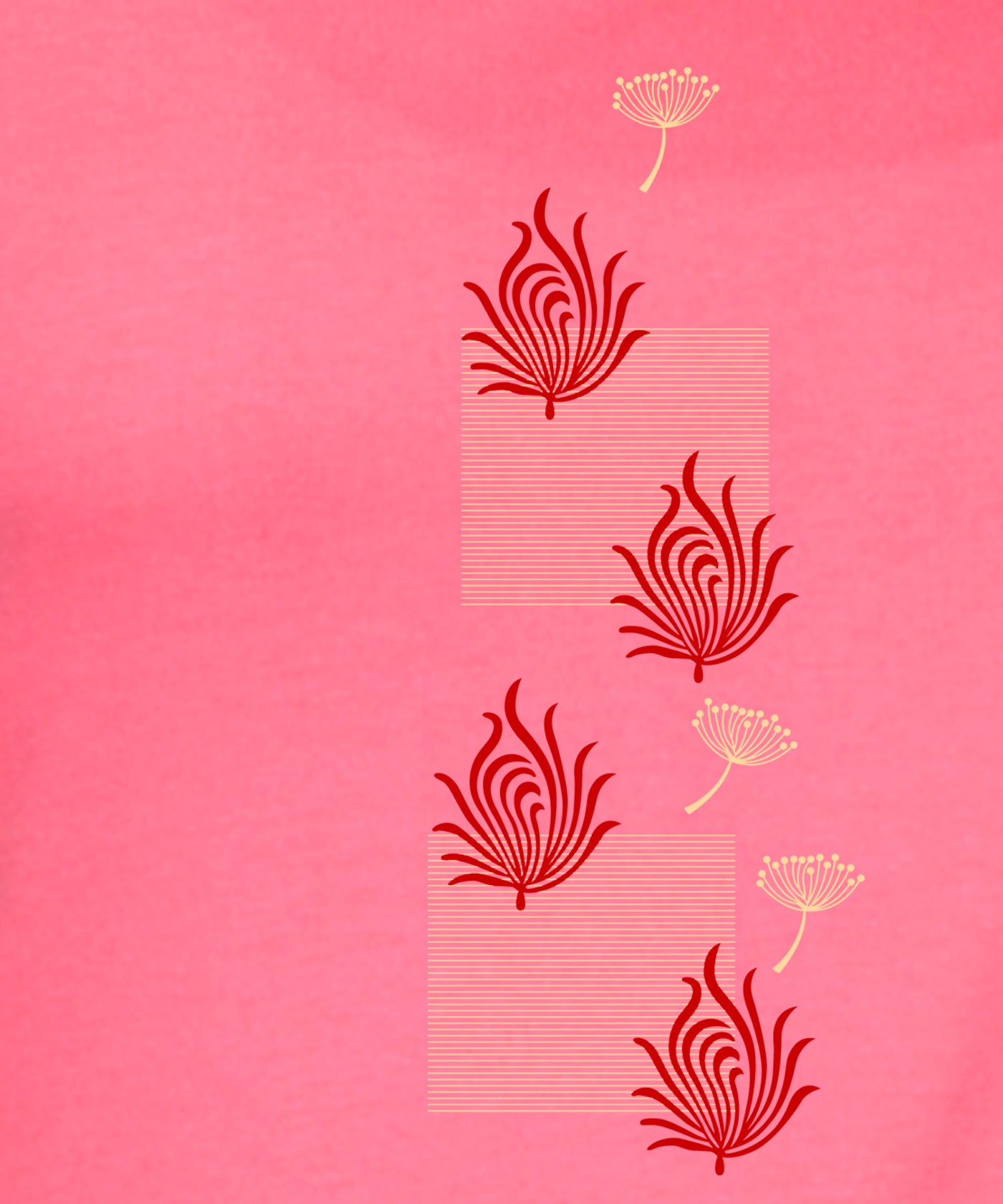 Lotus - Block Print Tees for Women - Sunskit Coral