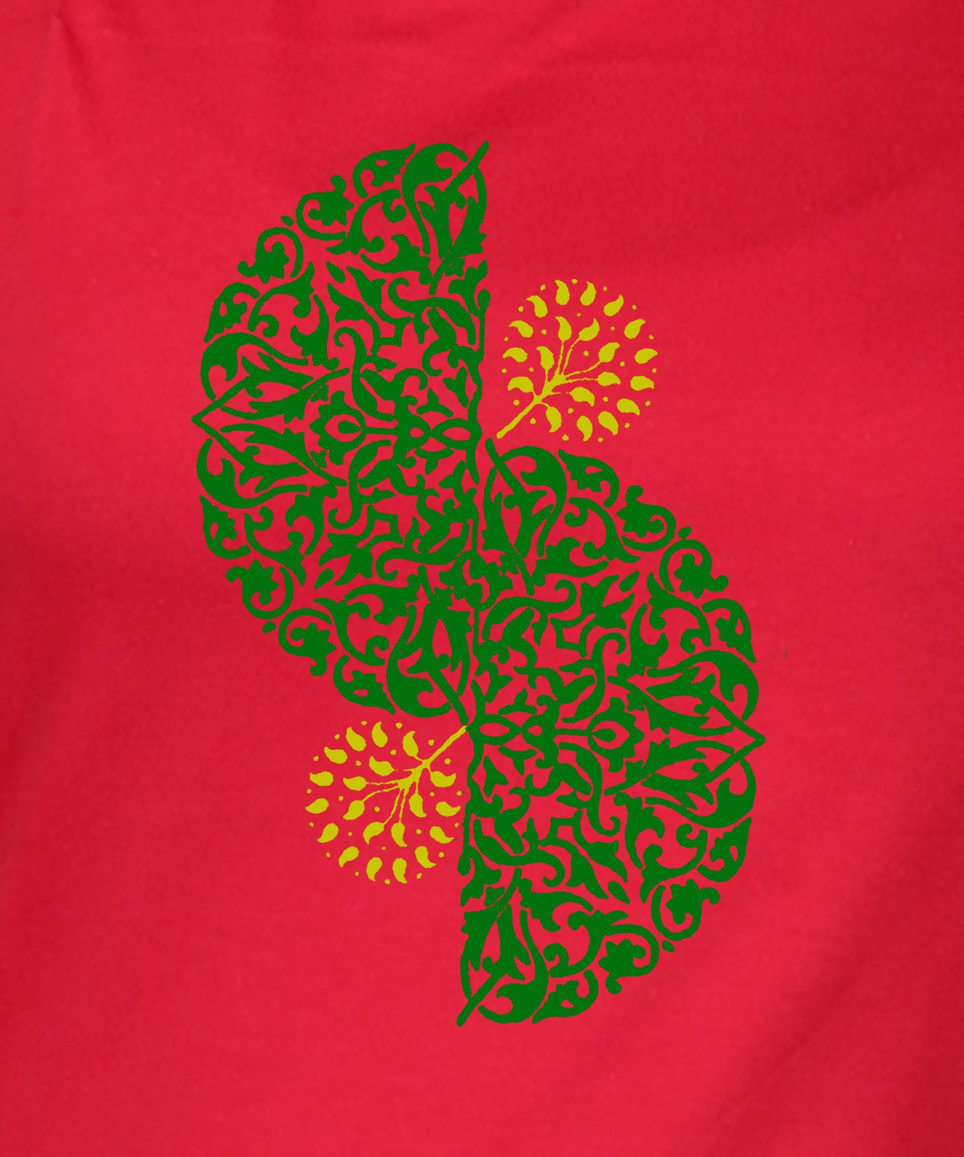 Semi Circle - Block Print Tees for Women - Red