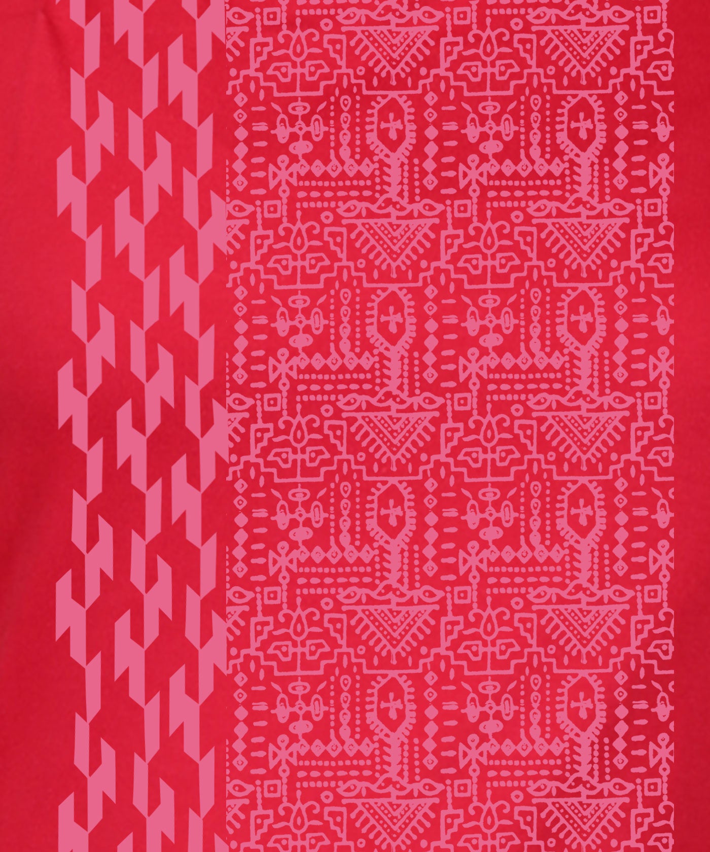 Full Print - Block Print Tees for Women - Red