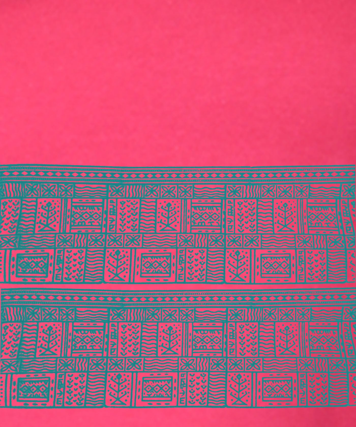 Half Print - Block Print Tees for Women - Magenta