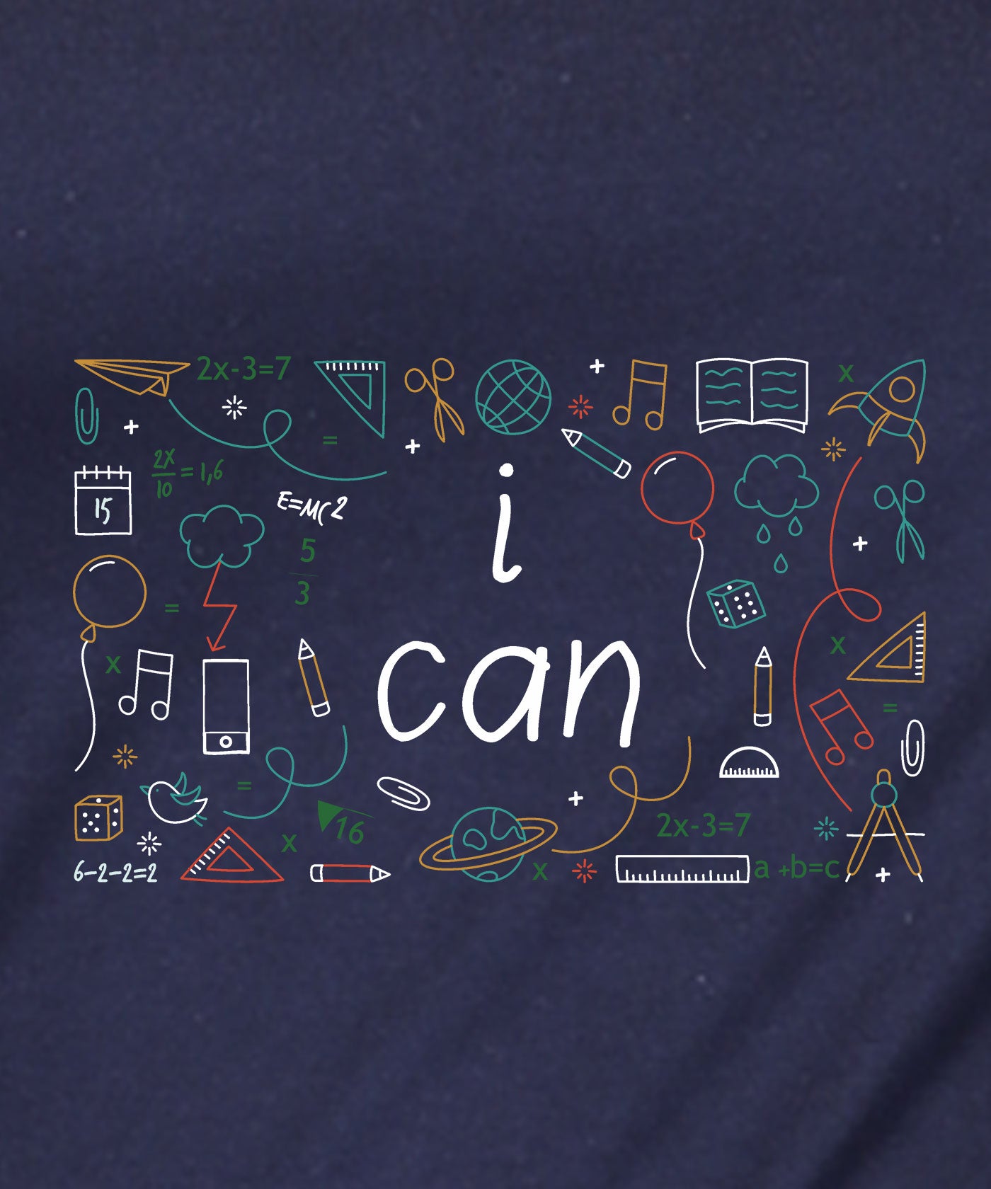 I Can - Premium Round Neck Cotton Tees for Women - Navy Blue