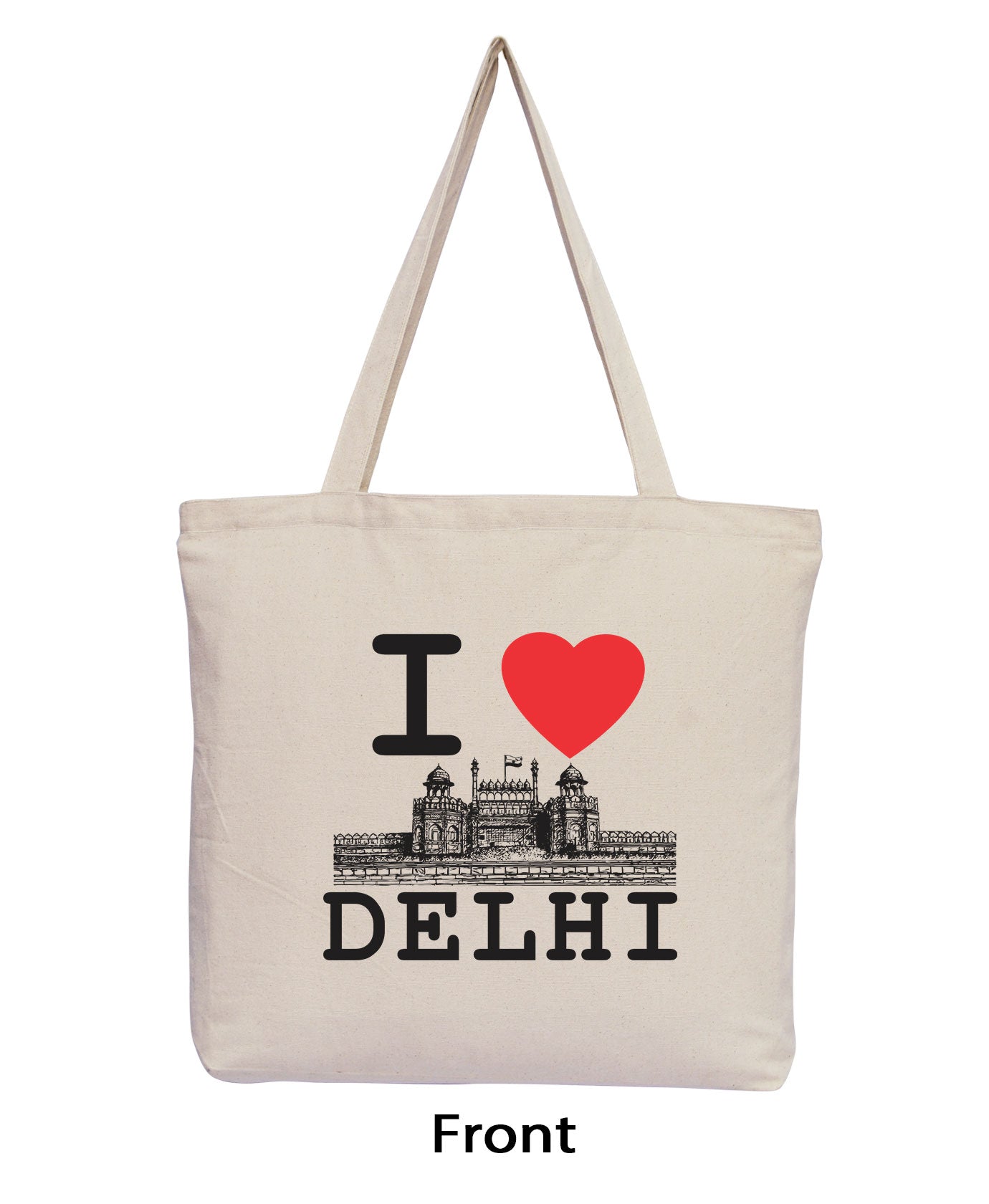 I Love Delhi - Natural Tote Bag