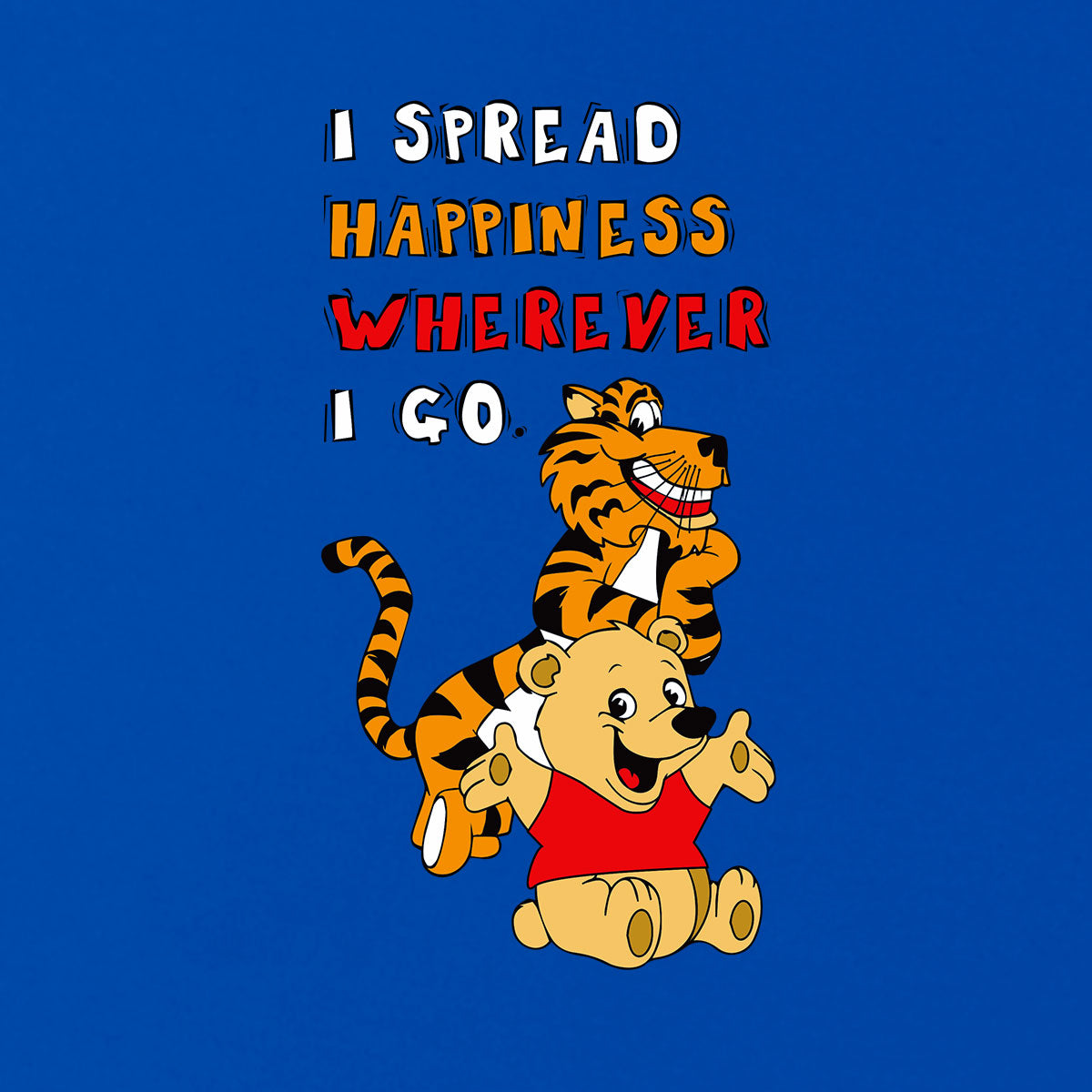 I Spread Happiness - Premium Round Neck Cotton Tees for Kids - Electric Blue