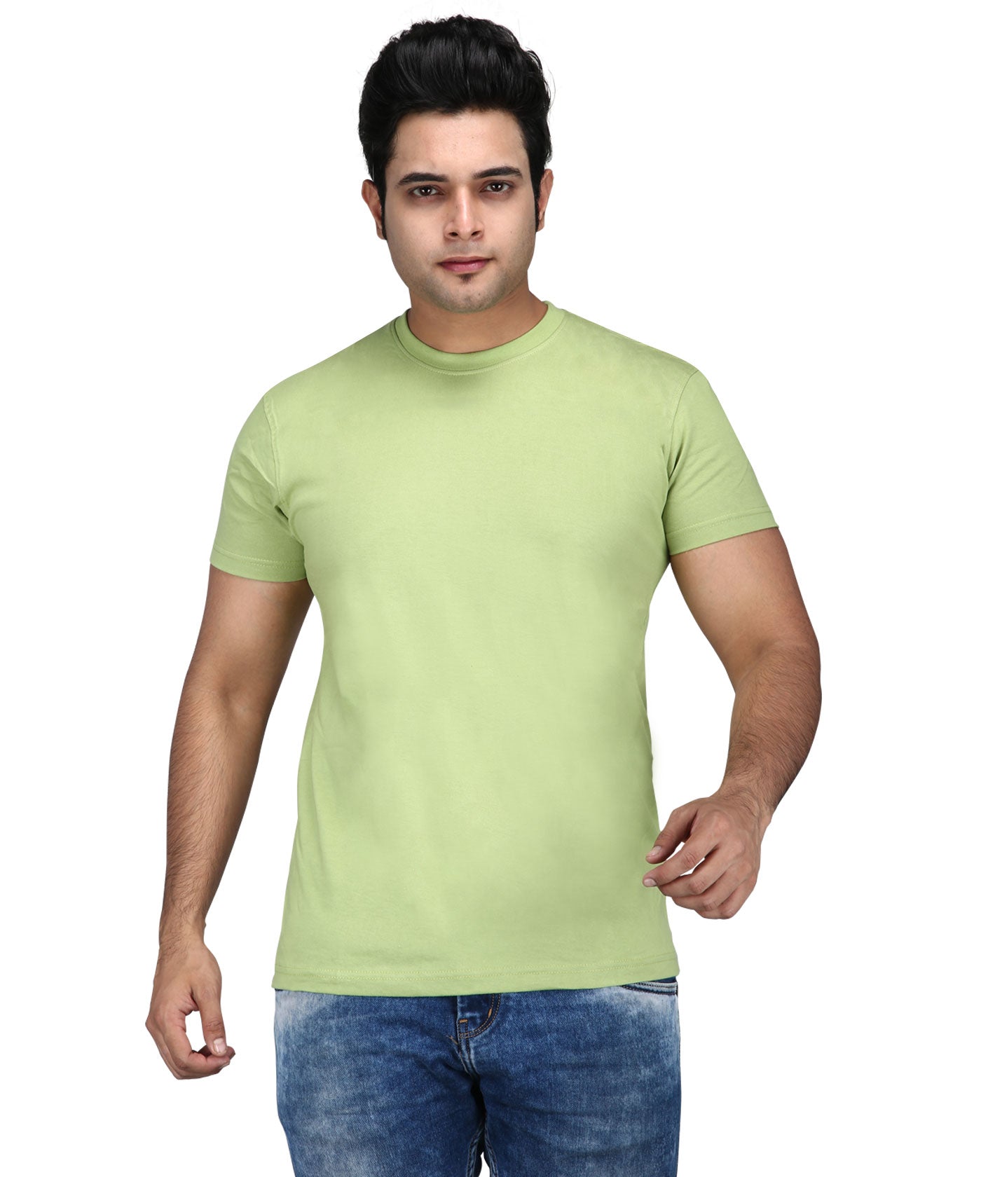 Premium Plain 100% Cotton Tees For Men - Parrot Green
