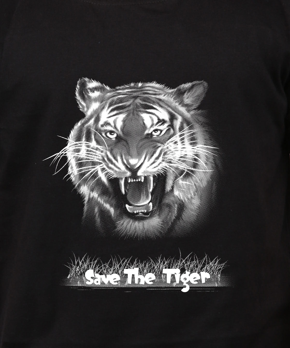 Save the Tiger - Premium Round Neck Cotton Tees for Juniors - Black