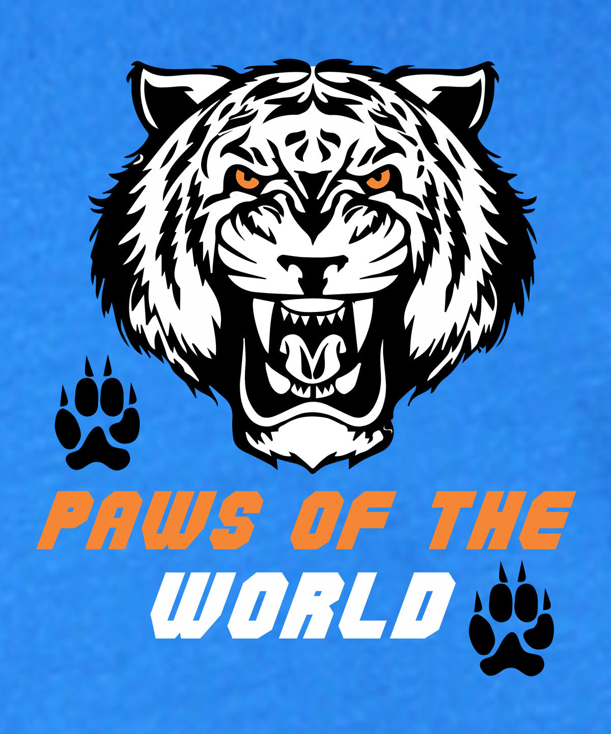 Paws Of the World - Premium Round Neck Cotton Tees for Juniors - Electric Blue