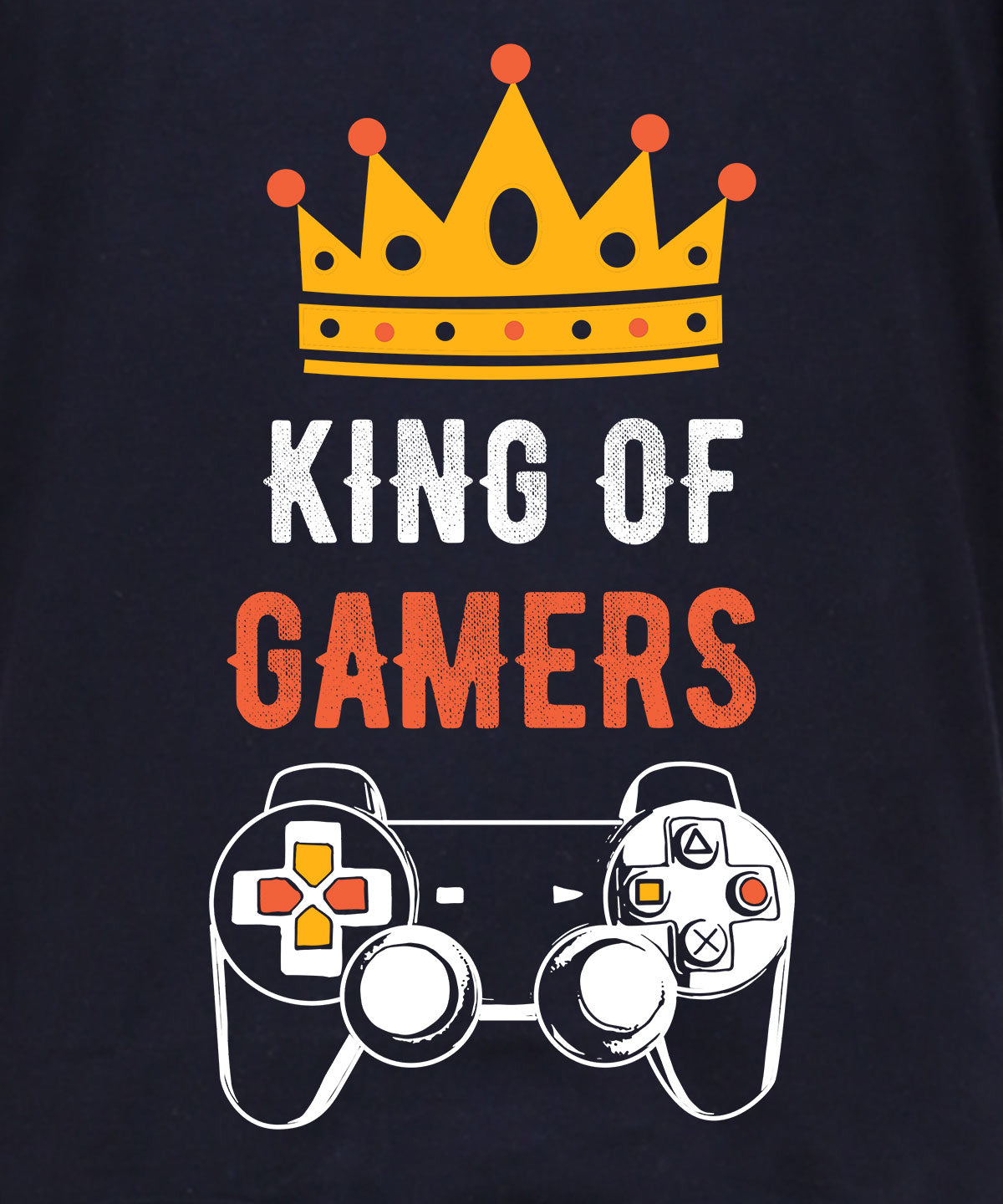 King of Gamers - Premium Round Neck Cotton Tees for Juniors - Navy Blue