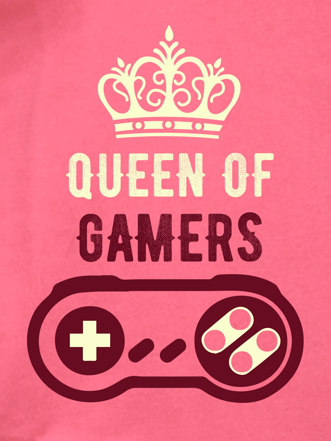 Queen of Gamers - Premium Round Neck Cotton Tees for Juniors - Magenta