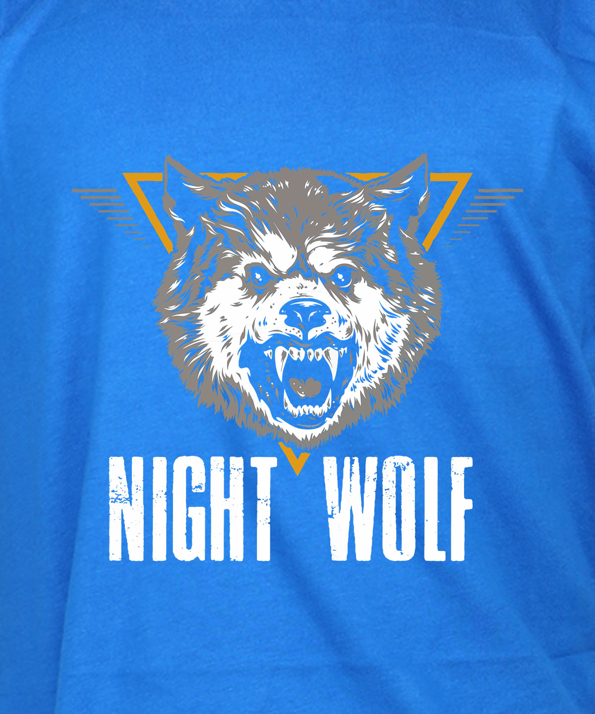 Night Wolf - Premium Round Neck Cotton Tees for Juniors - Electric Blue