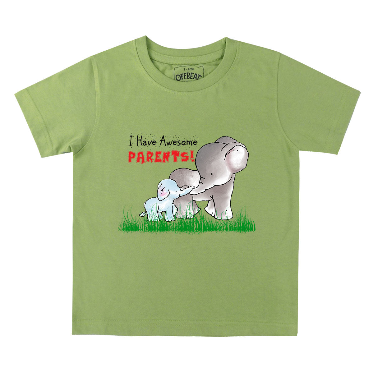 I Have Awesome - Premium Round Neck Cotton Tees for Kids - Parrot Green