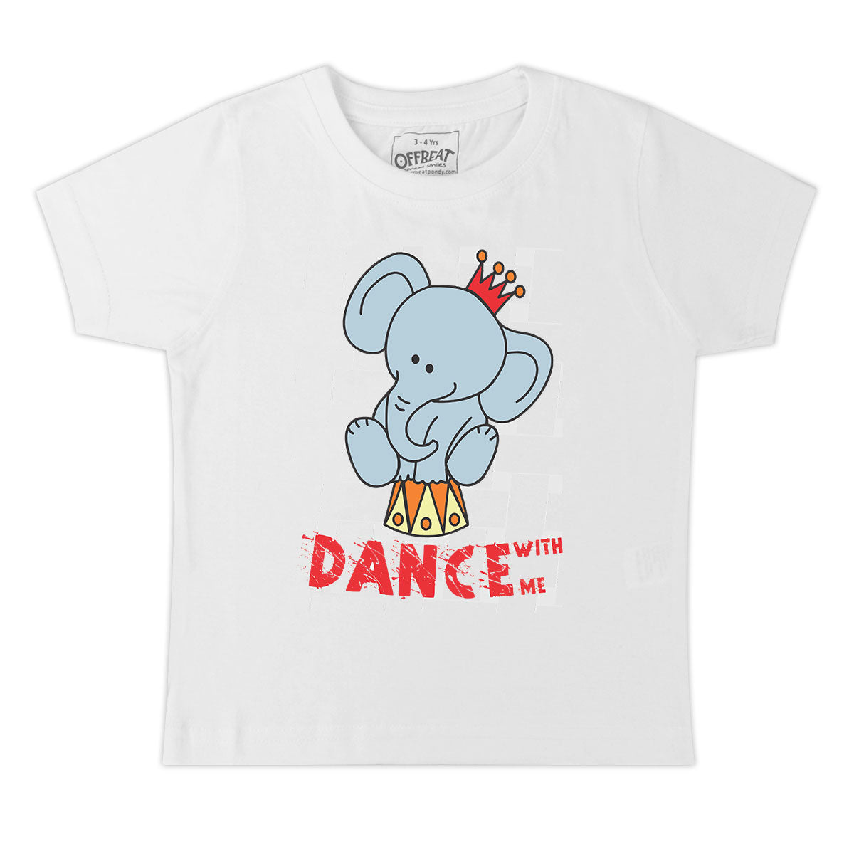 Dance With Me - Premium Round Neck Cotton Tees for Kids - White