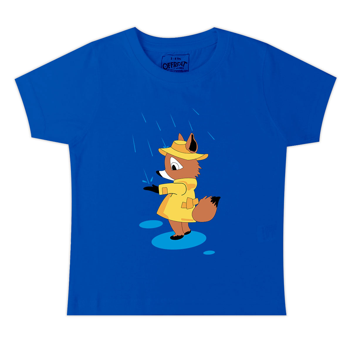 Foxy - Premium Round Neck Cotton Tees for Kids - Electric Blue