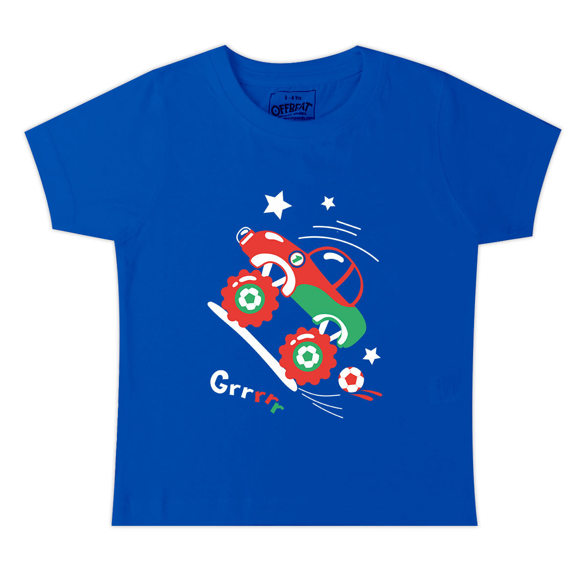 Dirt Racing - Premium Round Neck Cotton Tees for Kids - Electric Blue
