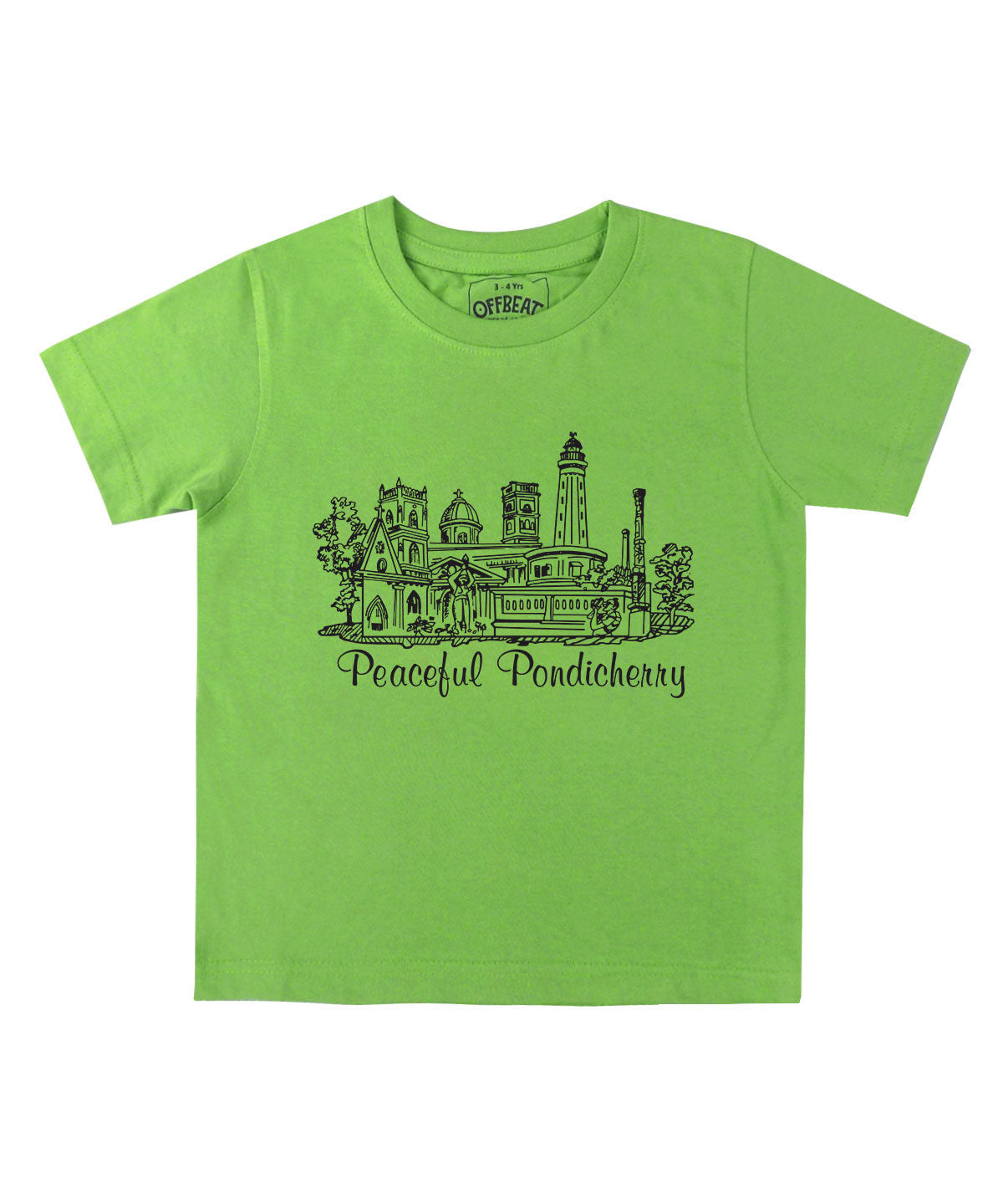 Kids - Peaceful Pondicherry T-Shirt - Parrot Green