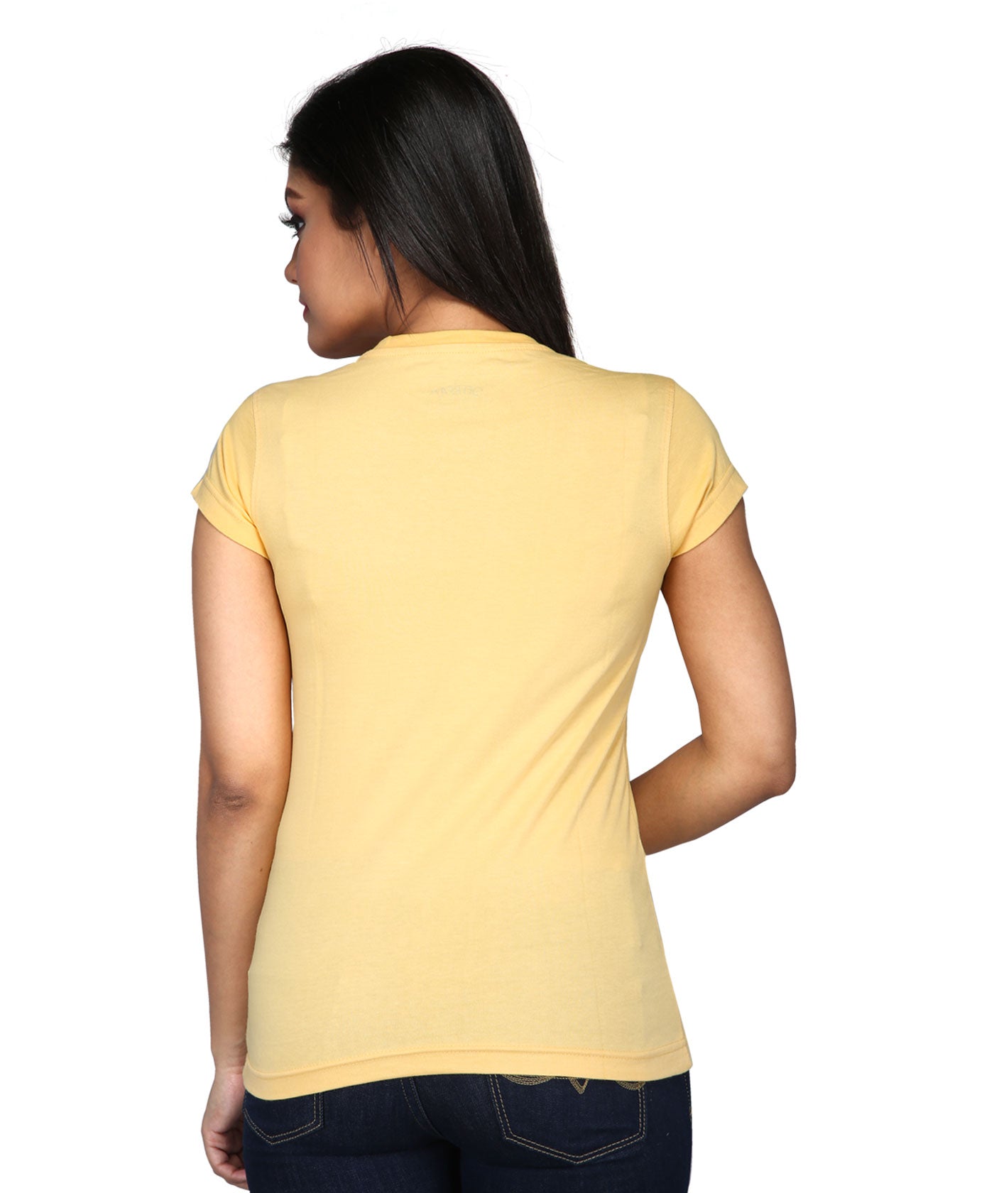 Yoga To Feel Good - Premium Round Neck Cotton Tees for Women - Golden Yellow