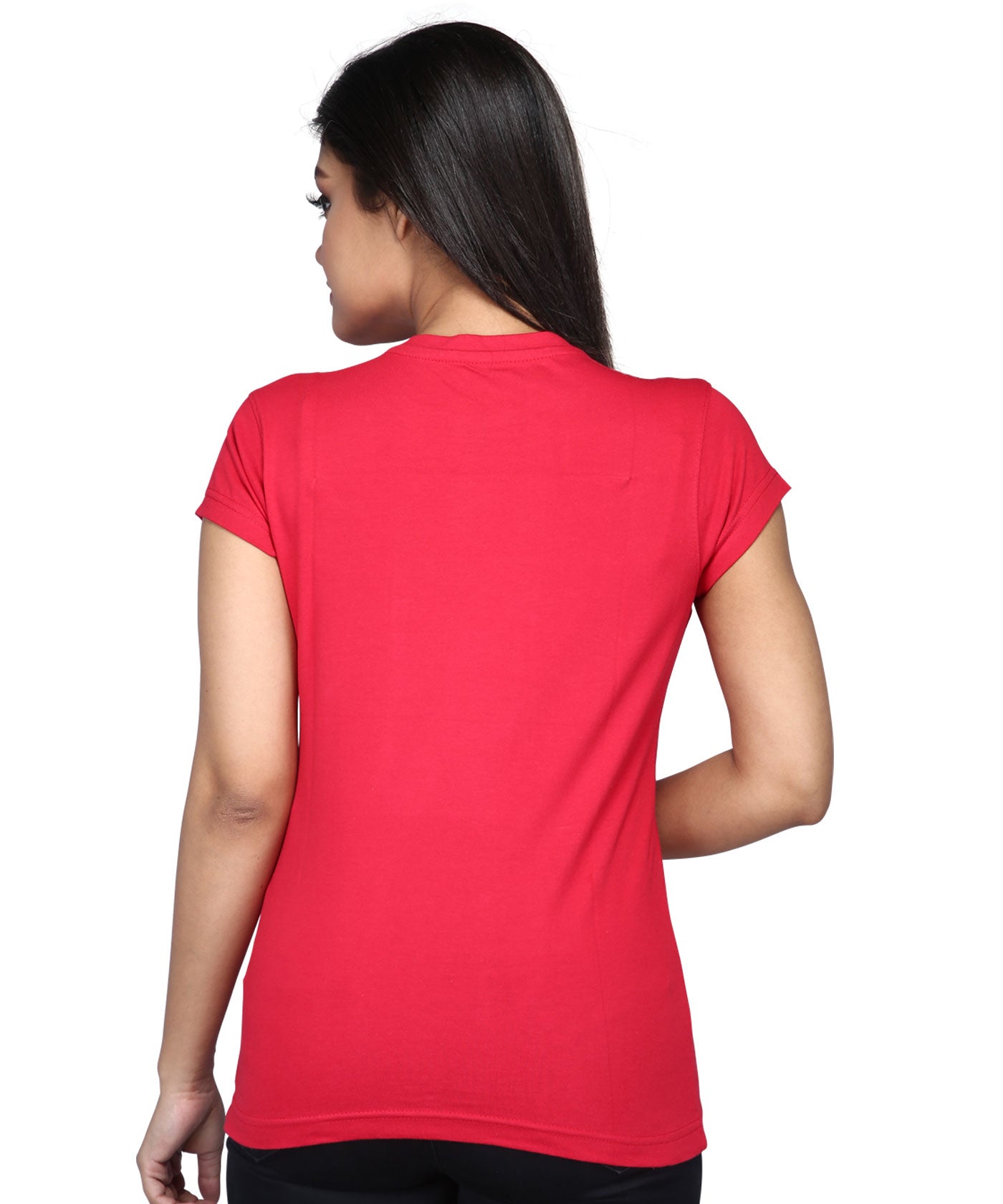 Musical Harmony - Premium Round Neck Cotton Tees for Women - Red