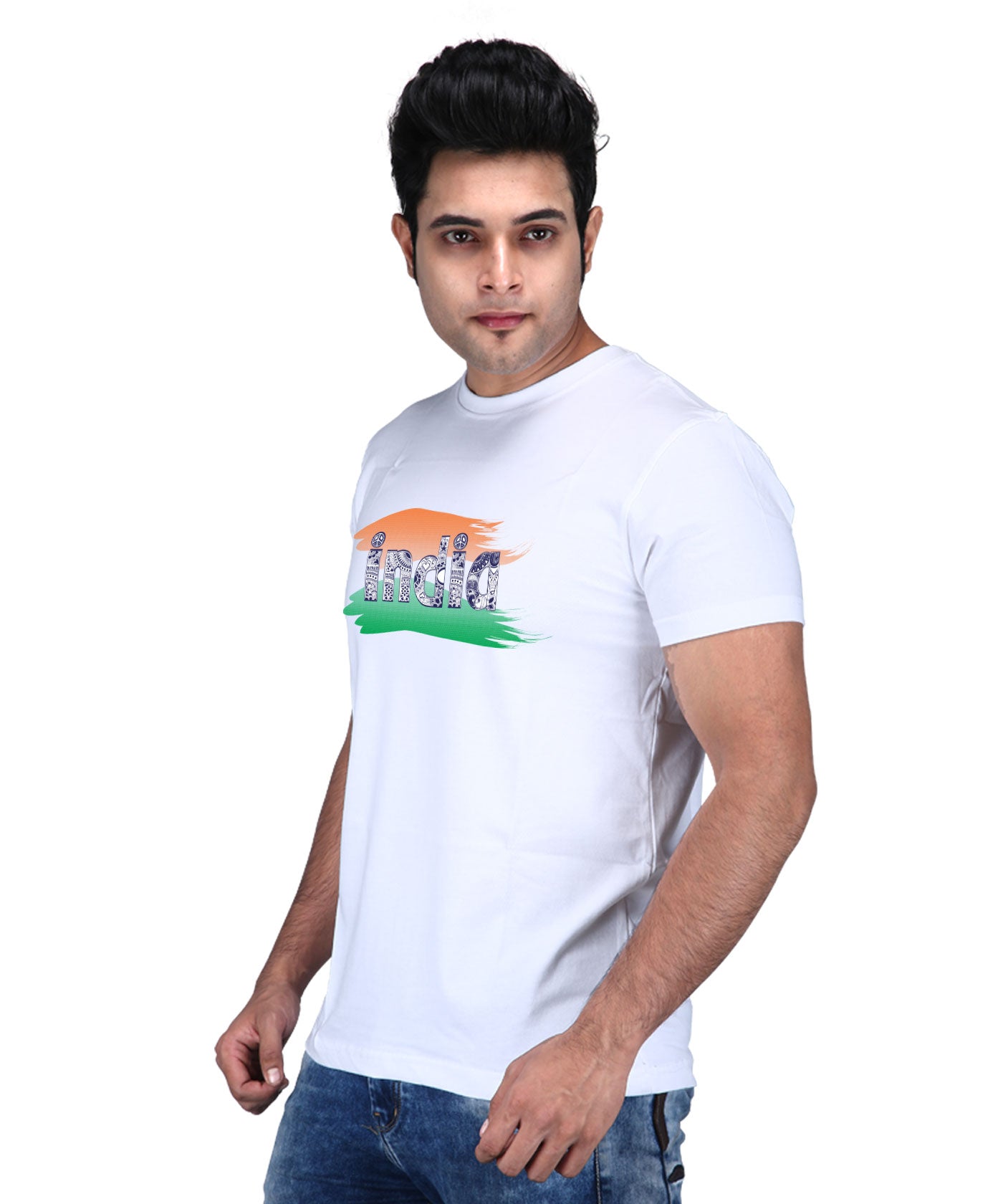 Design Of India - Premium Round Neck Cotton Tees for Men - White
