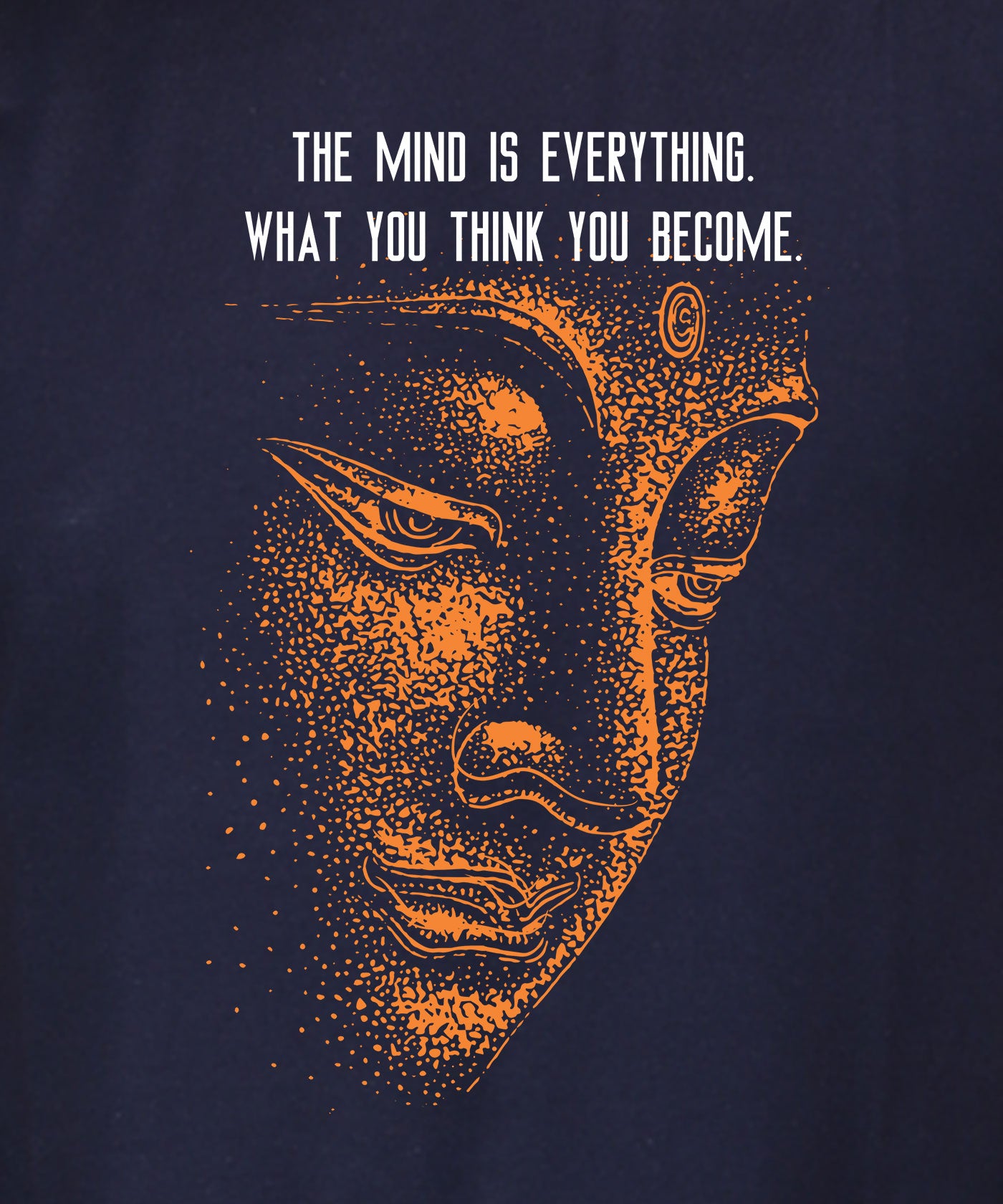 The Mind is Everything - Premium Round Neck Cotton Tees for Men - Navy Blue