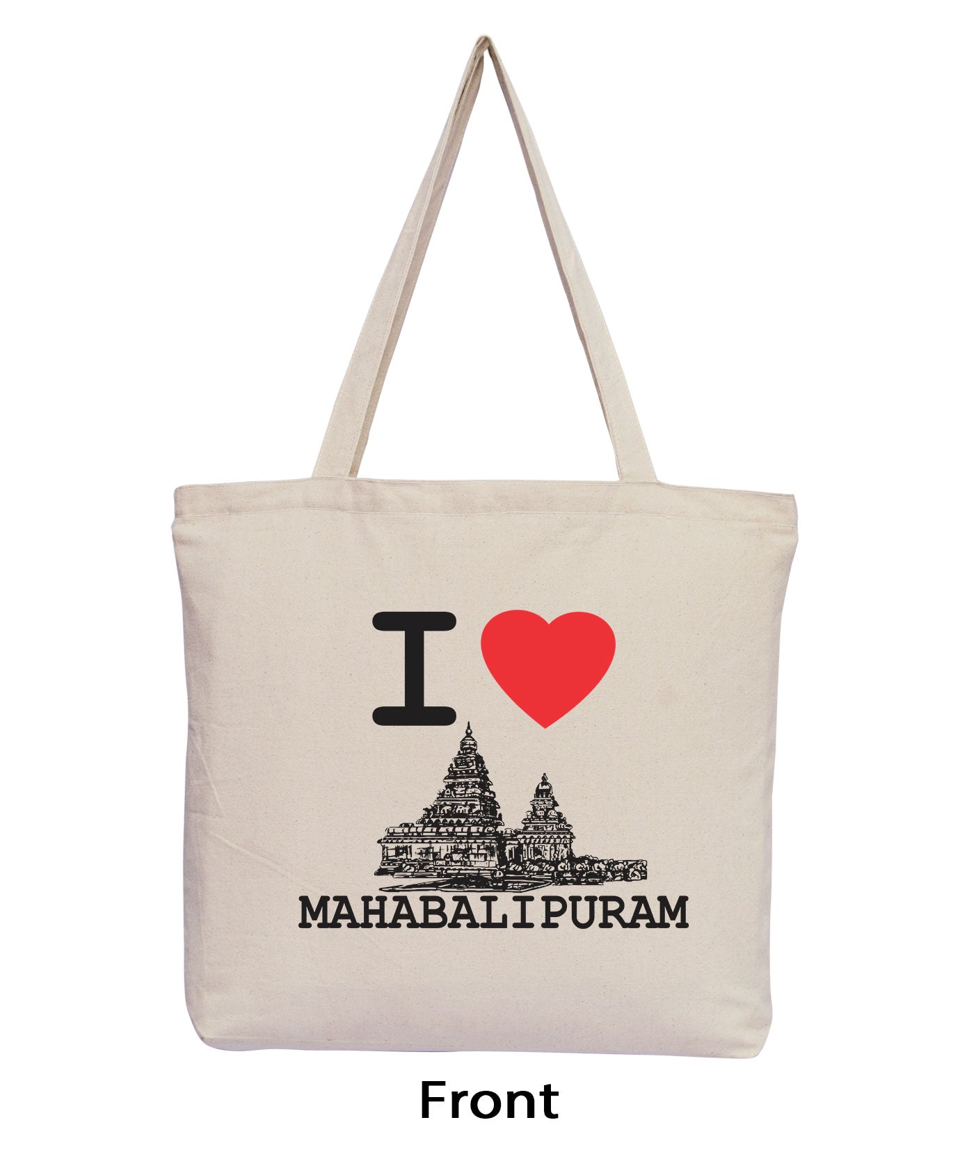 I Love Mahabalipuram - Natural Tote Bag