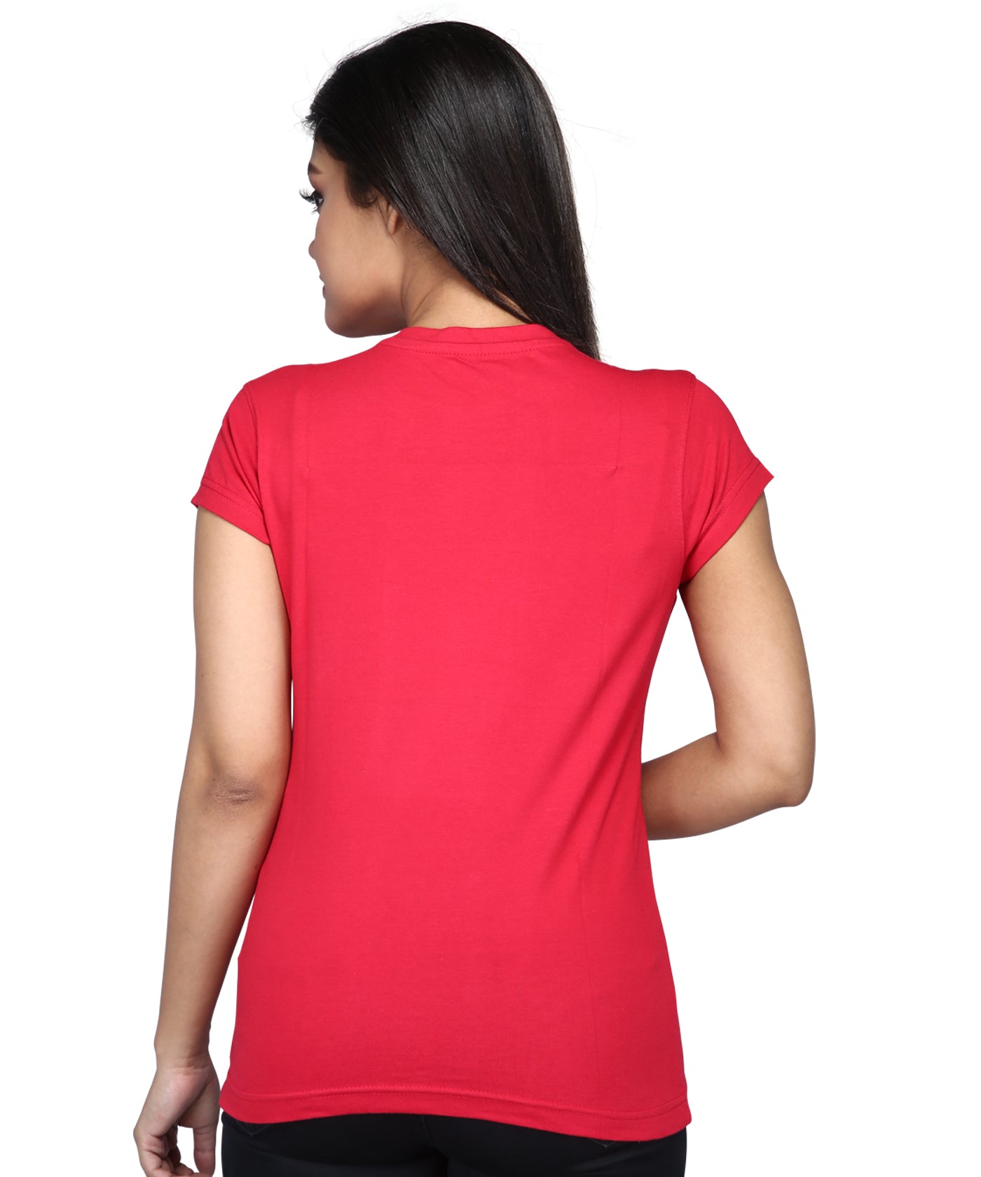Stay Wild and Free - Premium Round Neck Cotton Tees for Women - Red