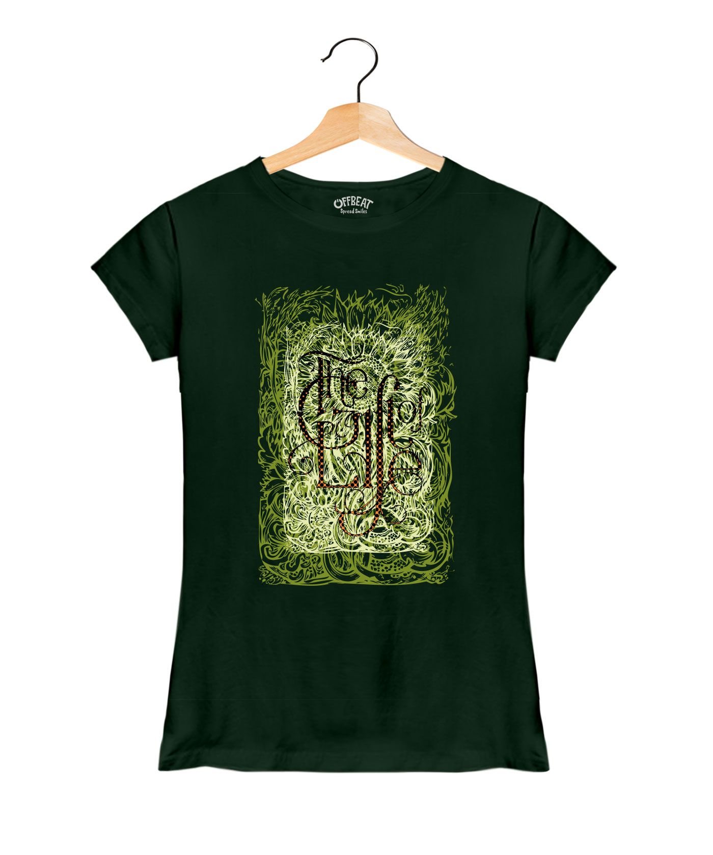 The Gift of life - Premium Round Neck Cotton Tees for Women - Bottle Green