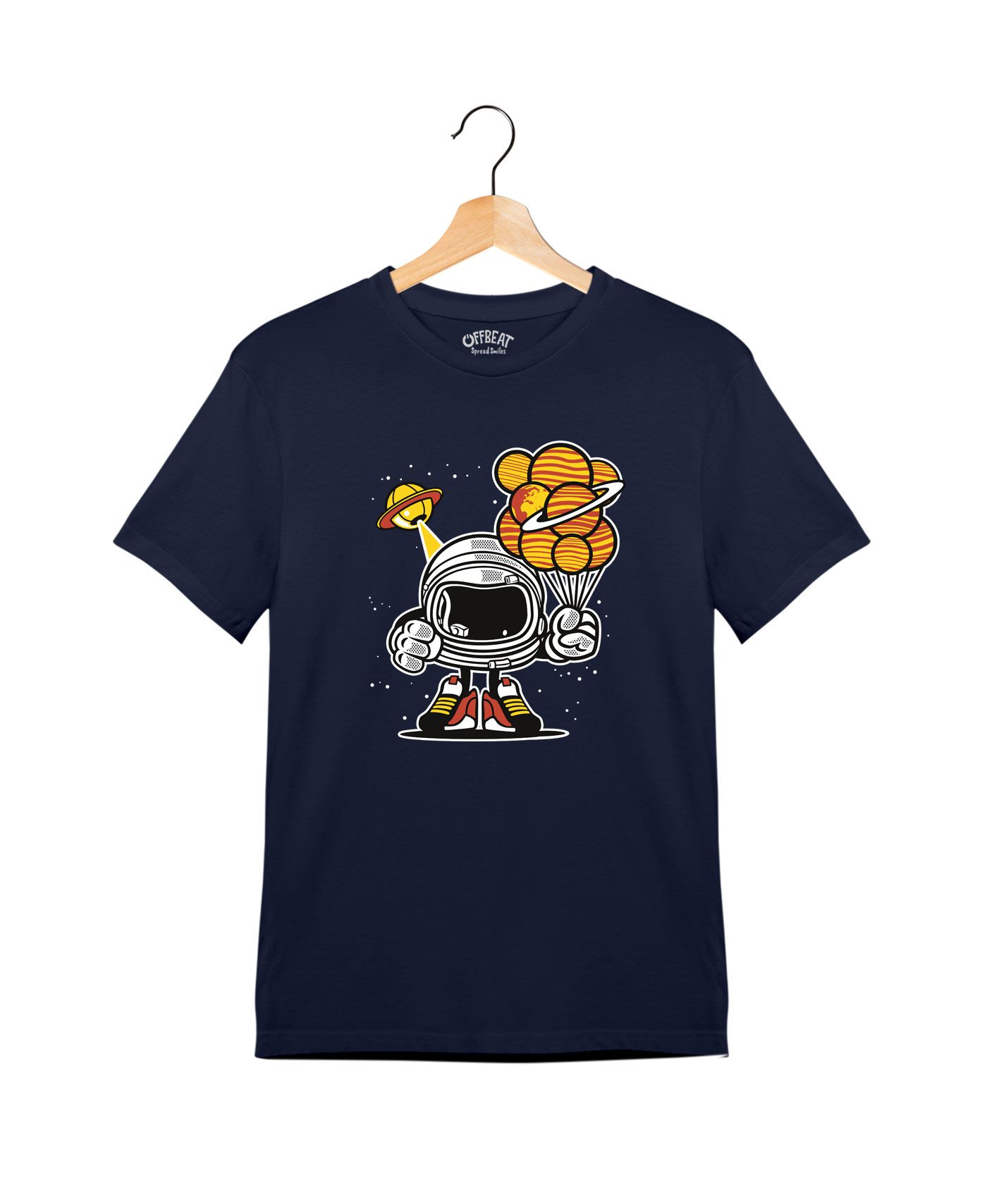Astronaut  - Premium Round Neck Cotton Tees for Juniors - Navy Blue 