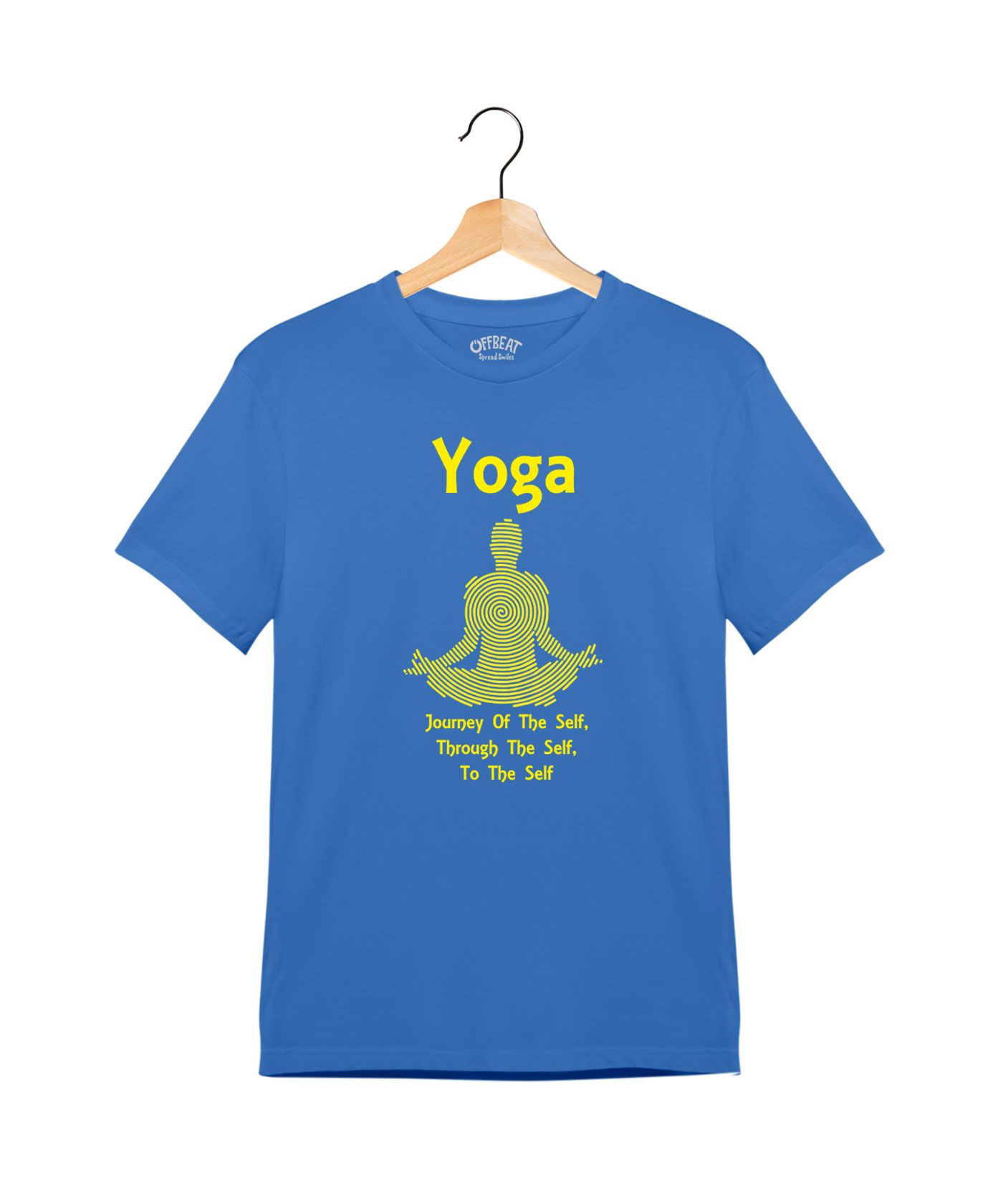 Yoga Journey And Through  - Premium Round Neck Cotton Tees for Juniors - Electric Blue 