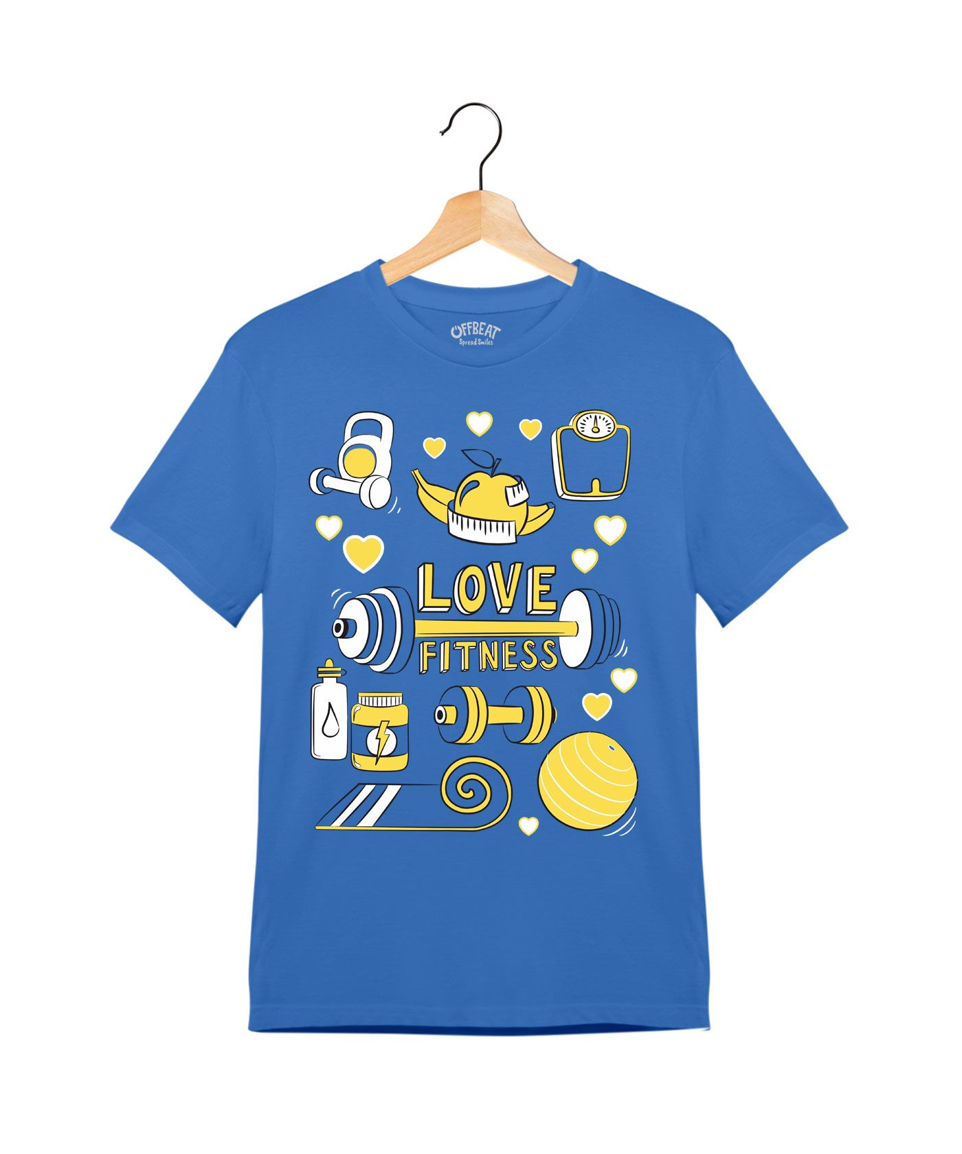 Love Fitness  - Premium Round Neck Cotton Tees for Juniors - Electric Blue 