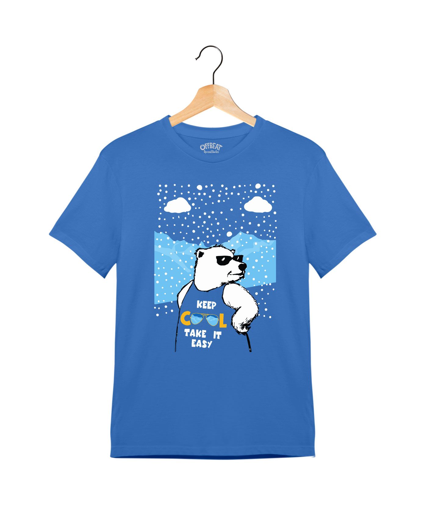 Keep Cool  - Premium Round Neck Cotton Tees for Juniors - Electric Blue 