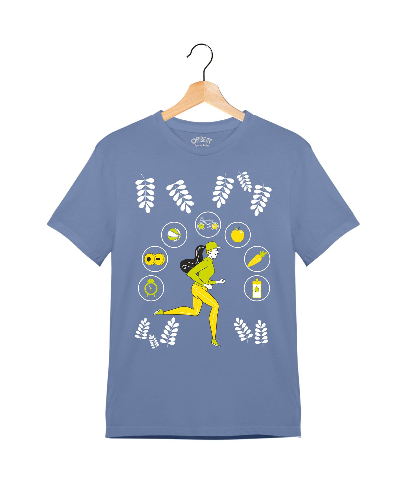 My Activity  - Premium Round Neck Cotton Tees for Juniors - Electric Blue 