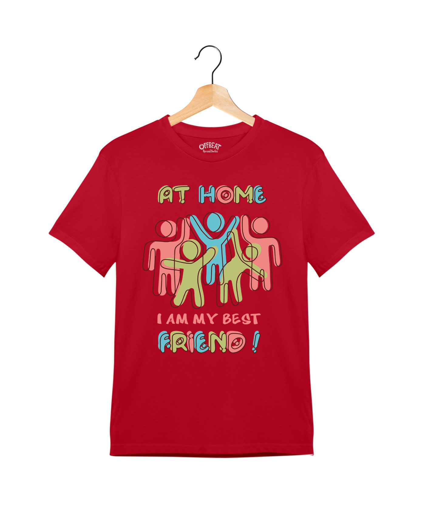 My Best Friend  - Premium Round Neck Cotton Tees for Juniors - Red 