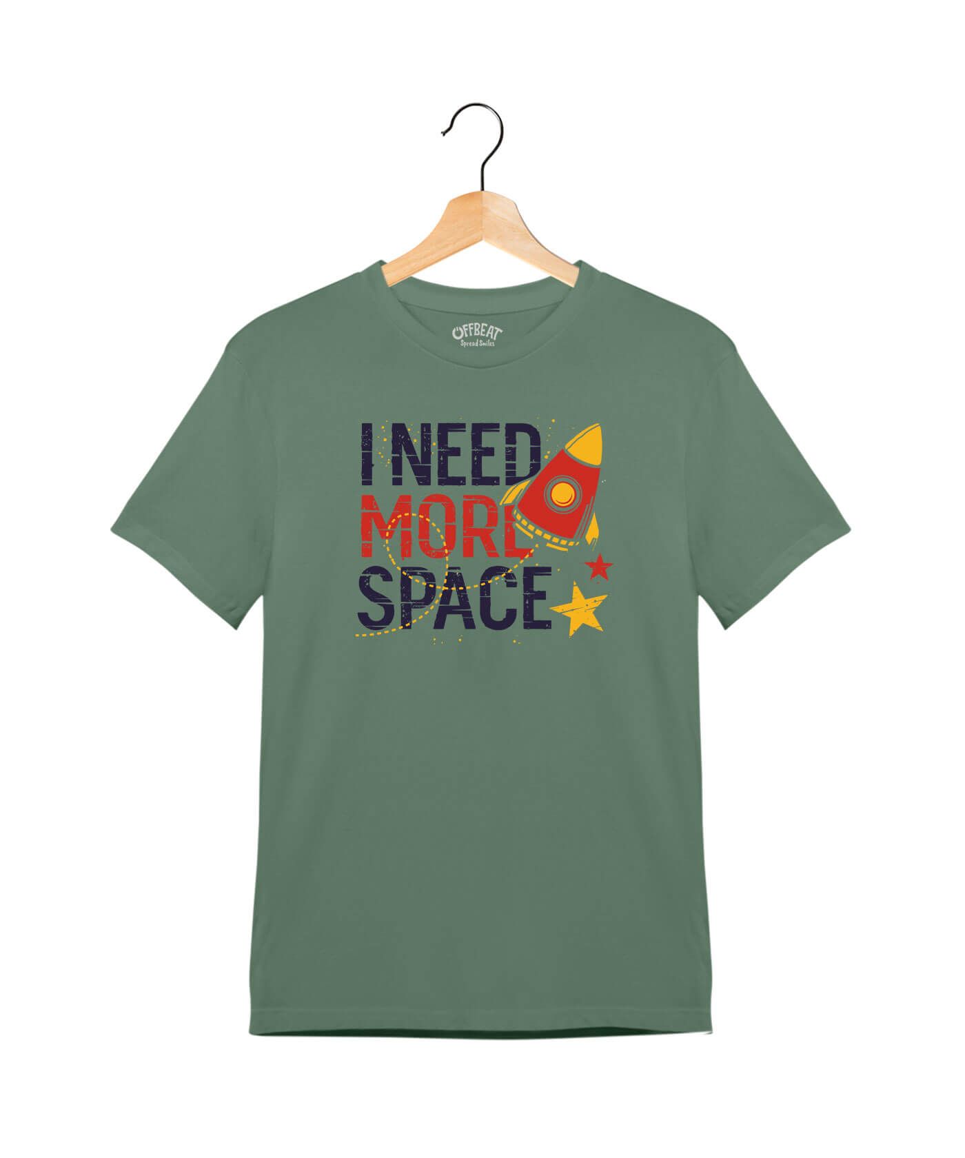 Need Space - Premium Round Neck Cotton Tees for Juniors - Basil Green