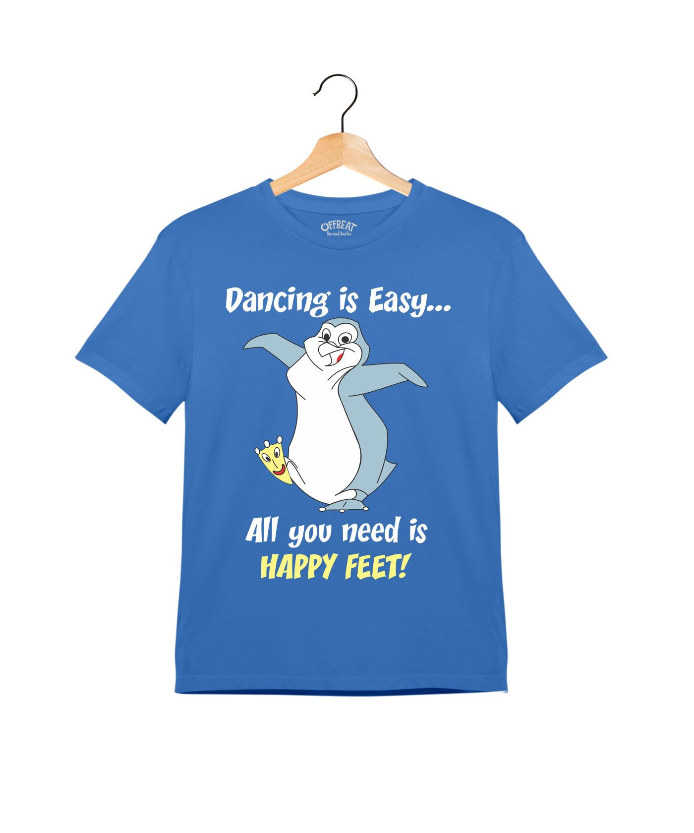 Dancing is Easy - Premium Round Neck Cotton Tees for Kids - Electric Blue