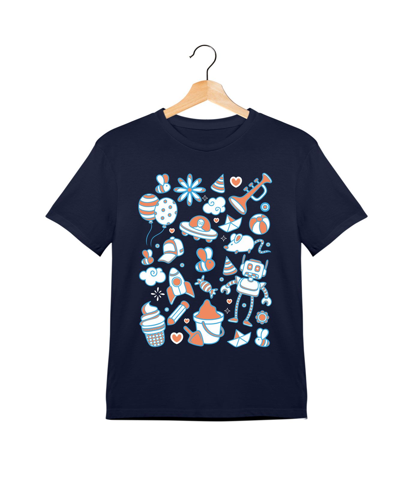 Me And Me - Premium Round Neck Cotton Tees for Kids - Navy Blue