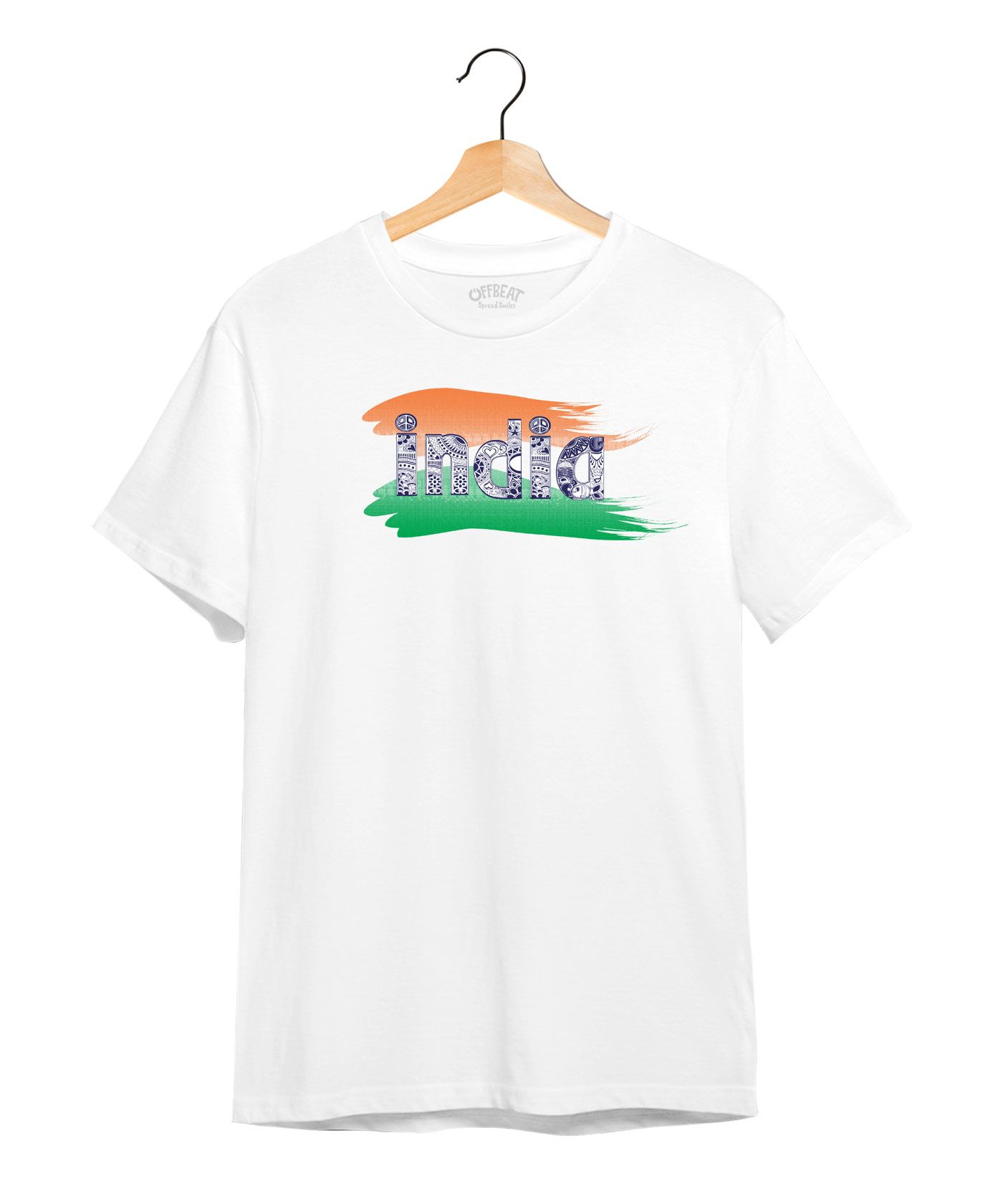 Designs of India - Premium Round Neck Cotton Tees -White